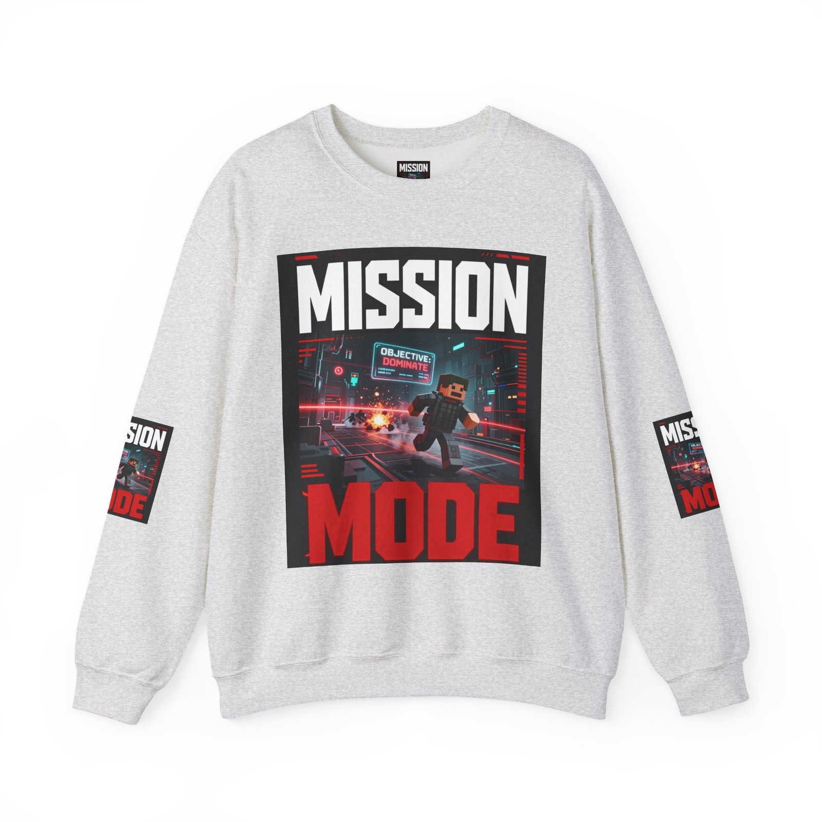 Mission Mode Crewneck Sweatshirt — Gaming Graphic Streetwear - Image 9