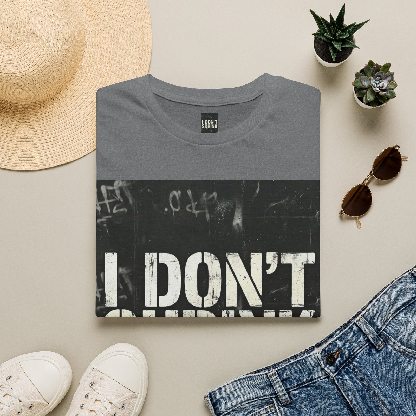 I Don't Shrink T-Shirt — Vintage Stencil Graphic Tee - Image 21