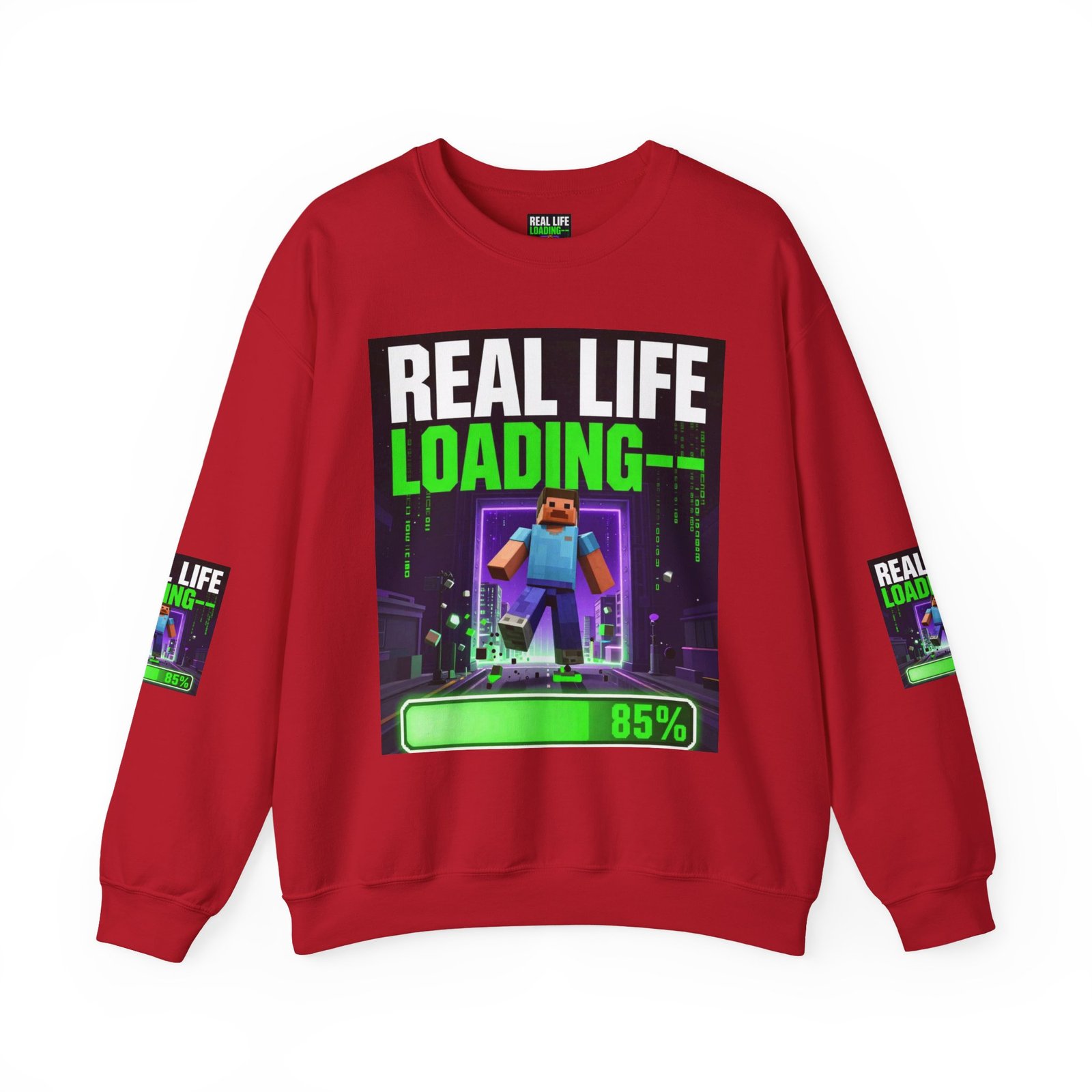 Crewneck Sweatshirt — "Real Life Loading 85%" Gamer Graphic Pullover - Image 53