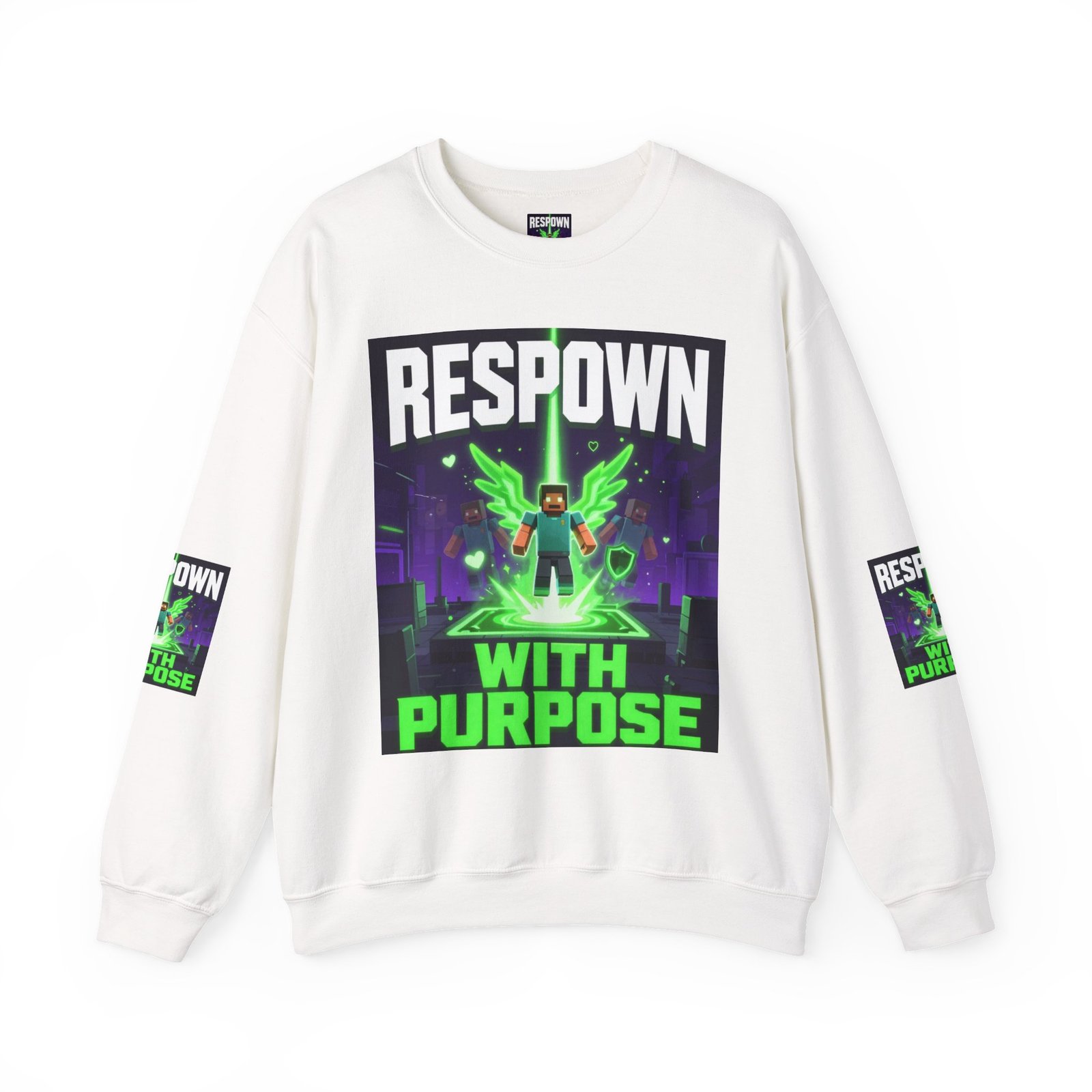 Respawn With Purpose Crewneck Sweatshirt — Gaming Graphic Pullover