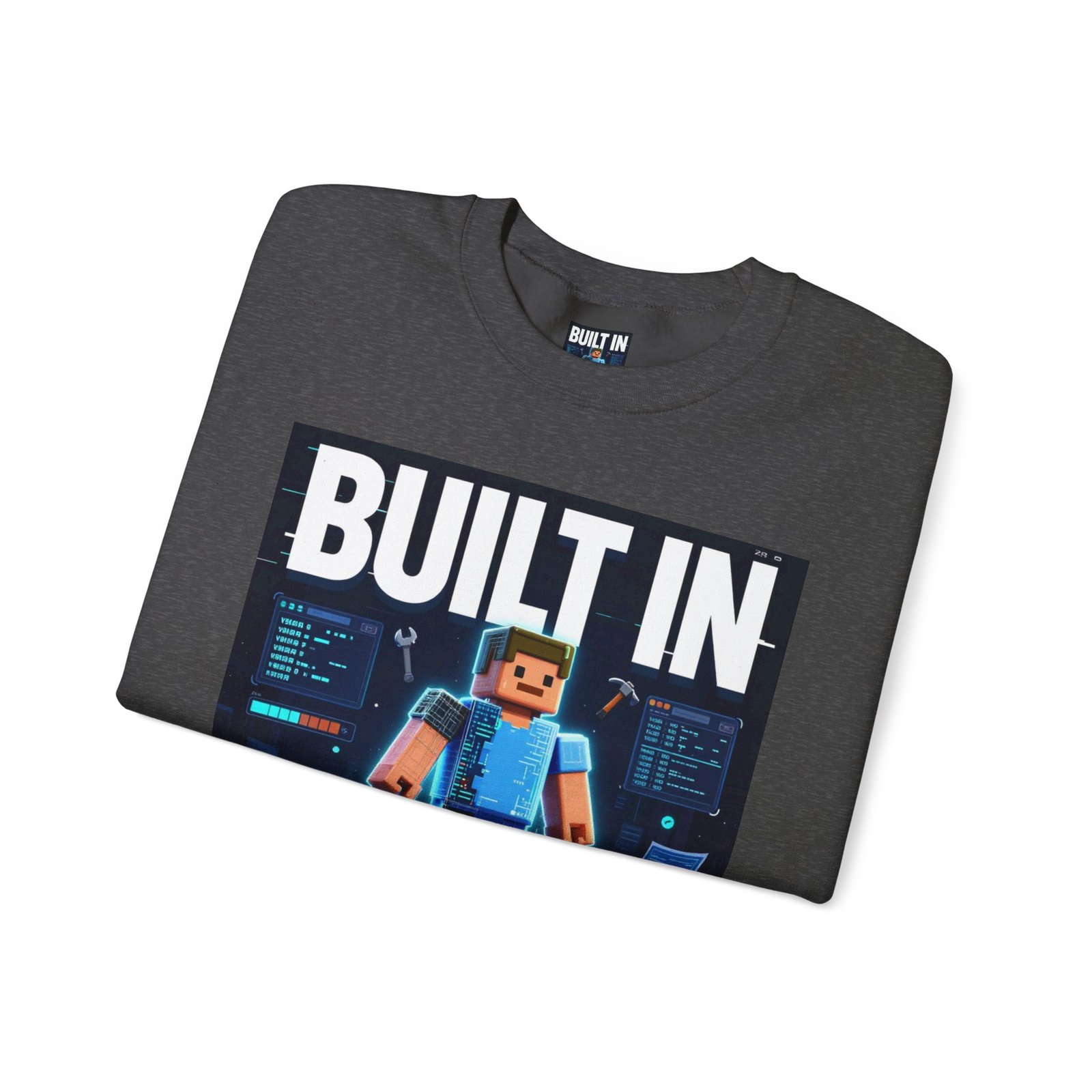 Built In Beta Crewneck Sweatshirt — Gamer Pixel Character Graphic - Image 35