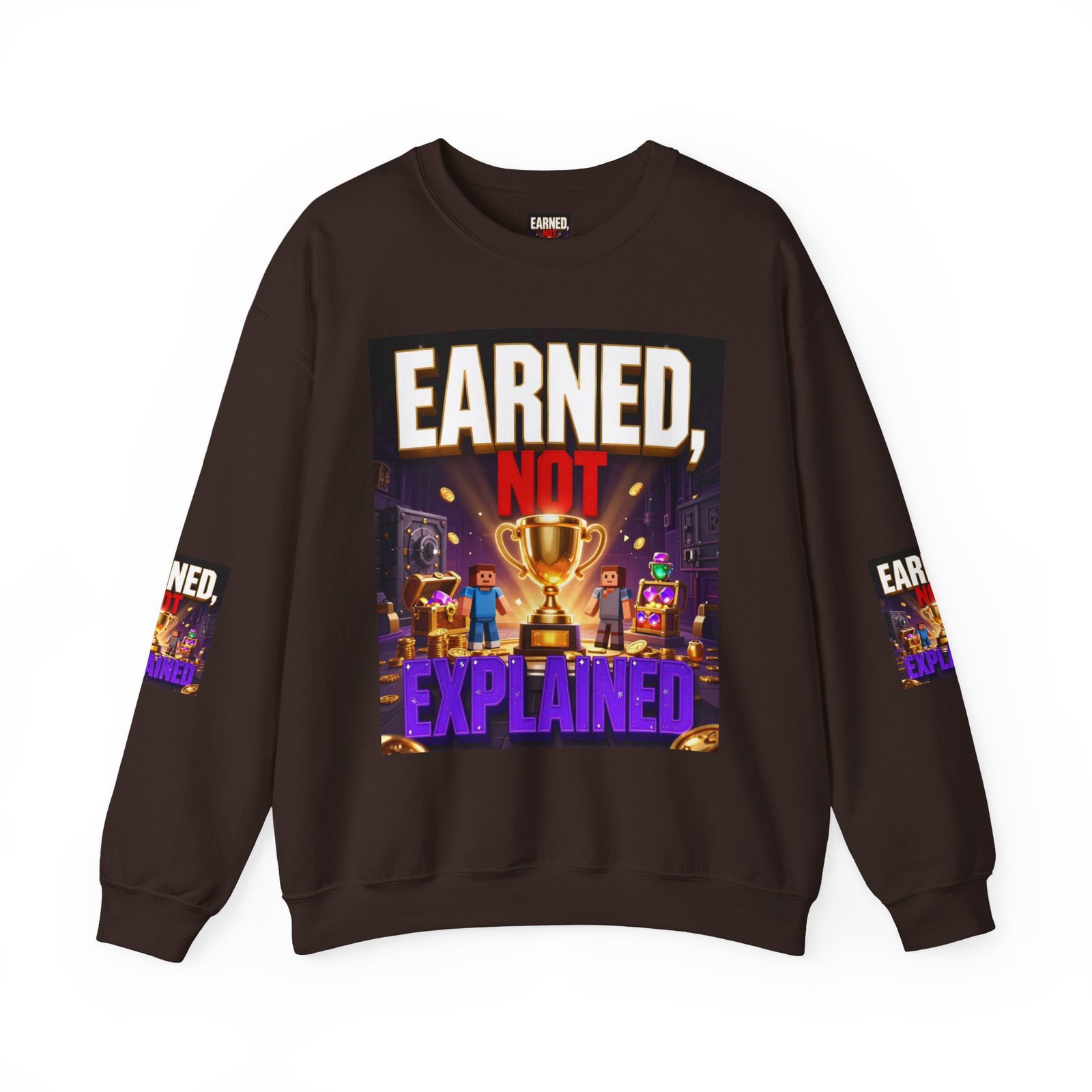 Crewneck Sweatshirt — "Earned, Not Explained" Trophy Graphic - Image 25