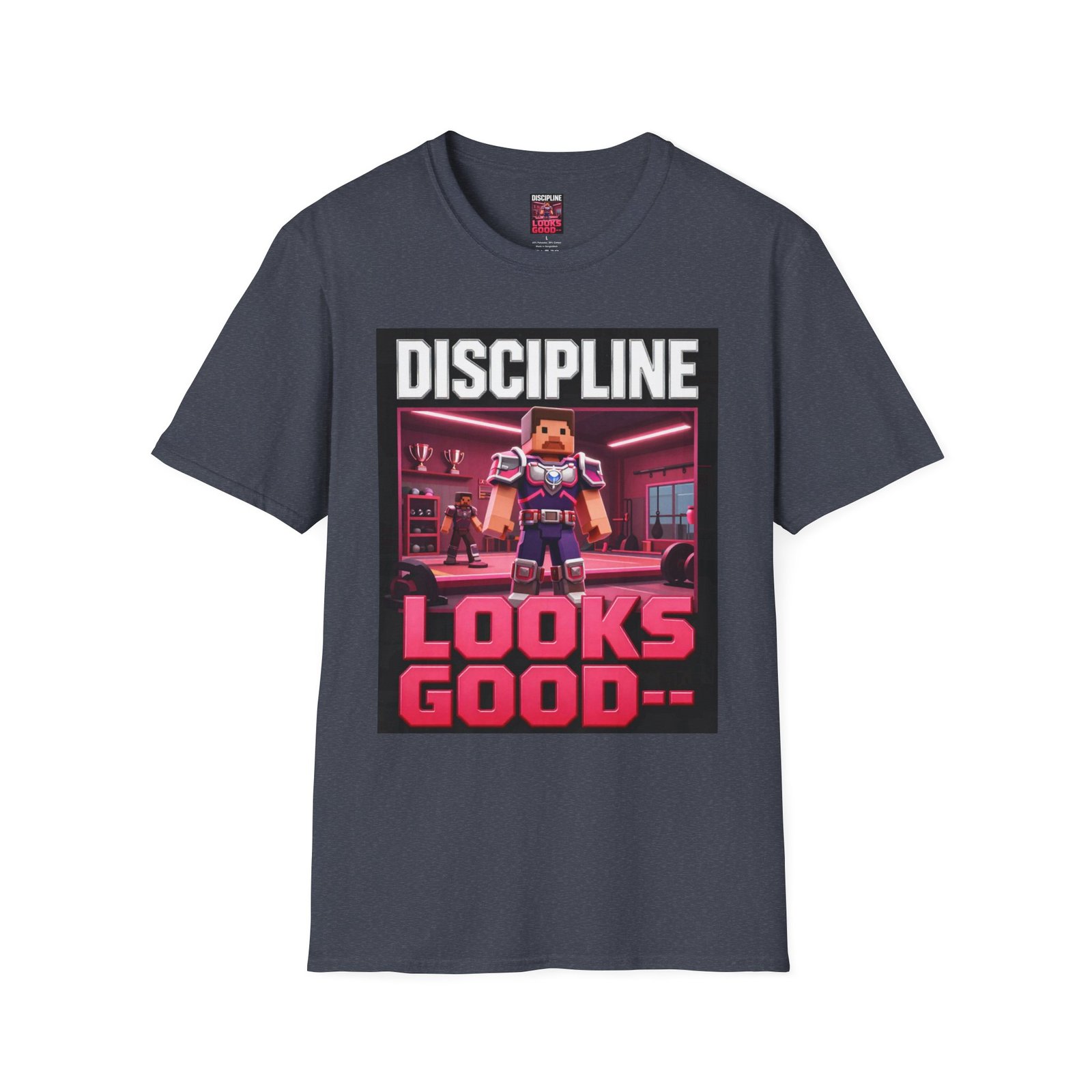 T‑Shirt — 'DISCIPLINE Looks Good' Gamer Pixel Armor Tee - Image 43