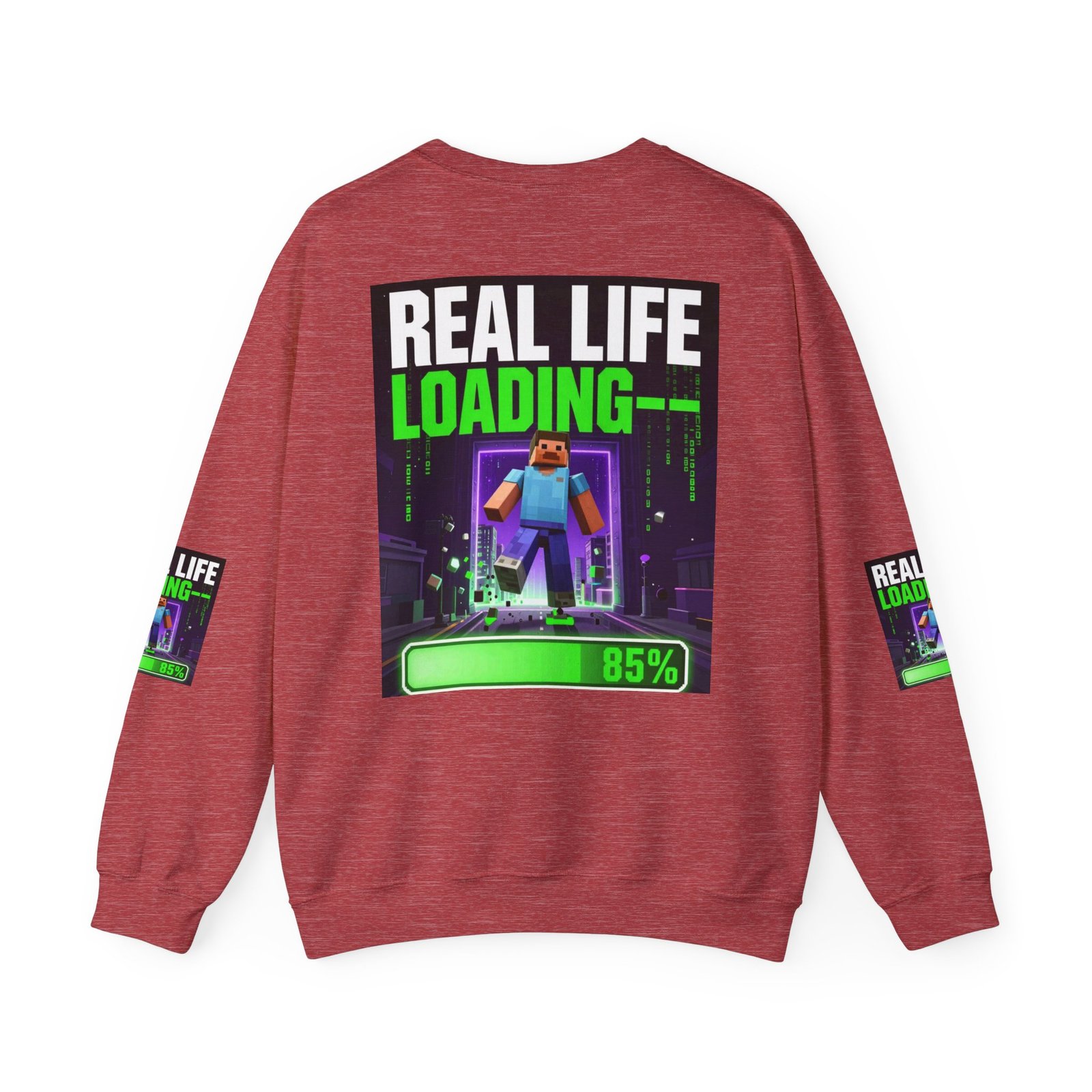 Crewneck Sweatshirt — "Real Life Loading 85%" Gamer Graphic Pullover - Image 42