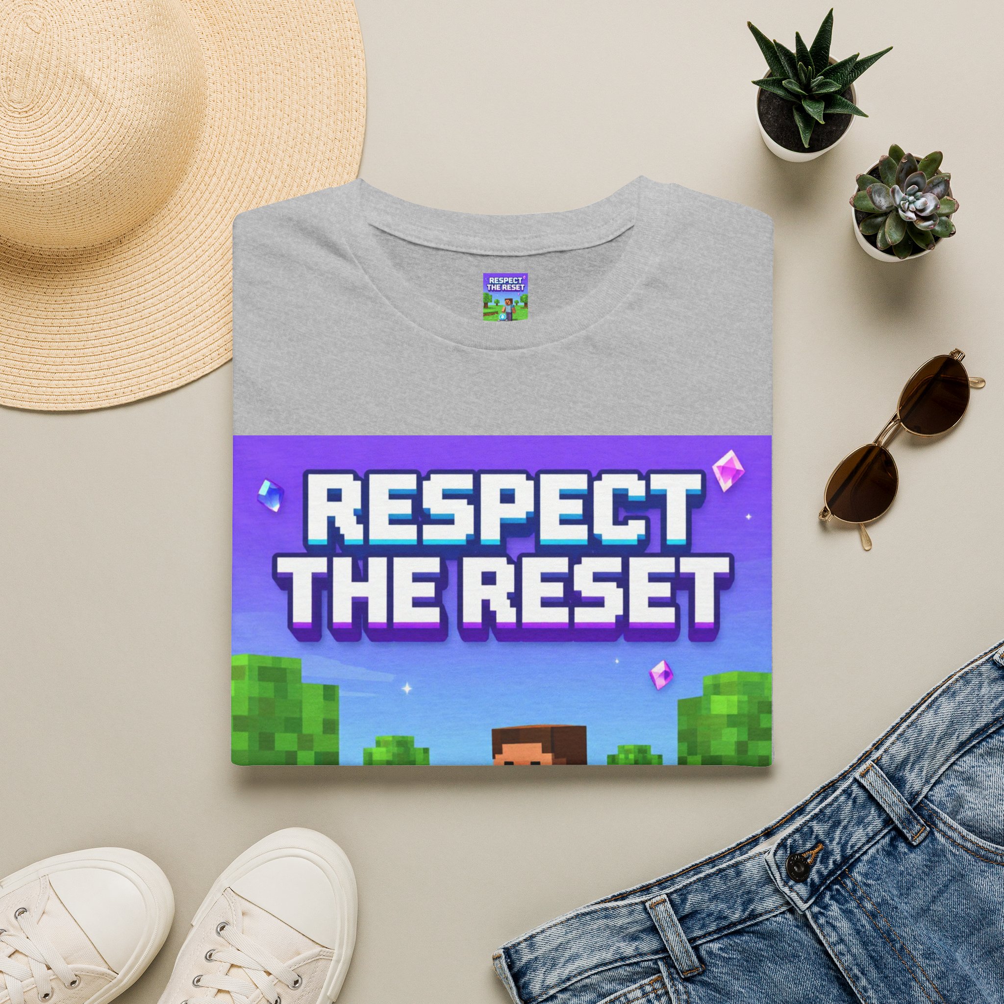 Respect the Reset T-Shirt — Minecraft-Inspired Gamer Tee - Image 13