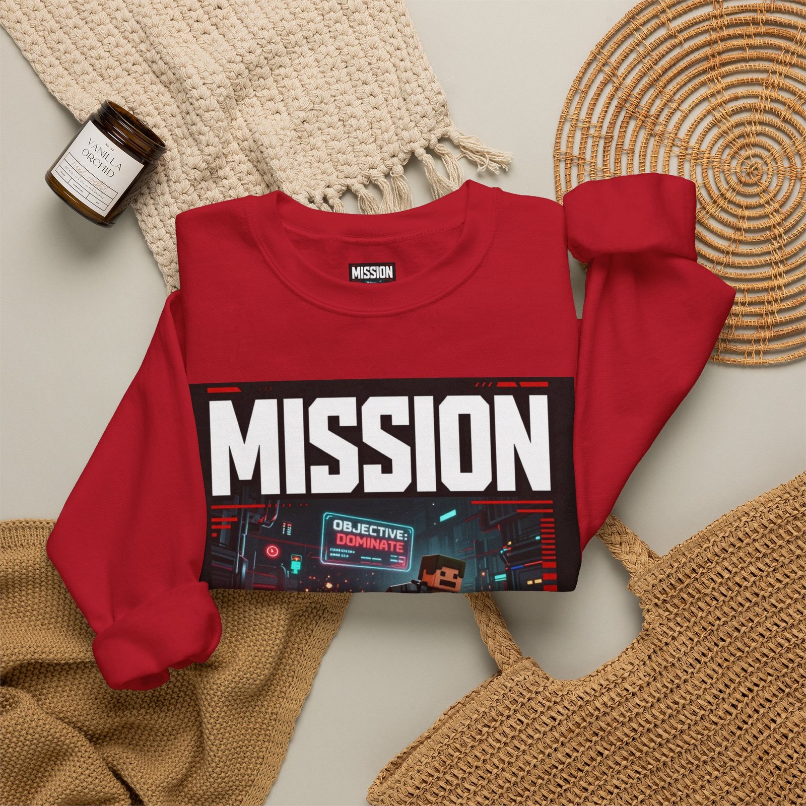 Mission Mode Crewneck Sweatshirt — Gaming Graphic Streetwear - Image 56