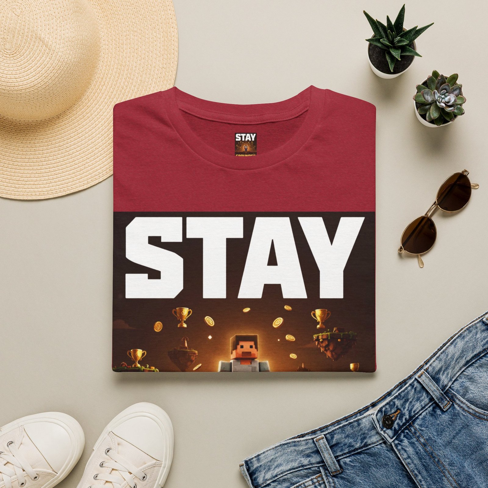 Stay Grounded T-Shirt — Minecraft-Inspired 'STAY GROUNDED' Gaming Tee - Image 45