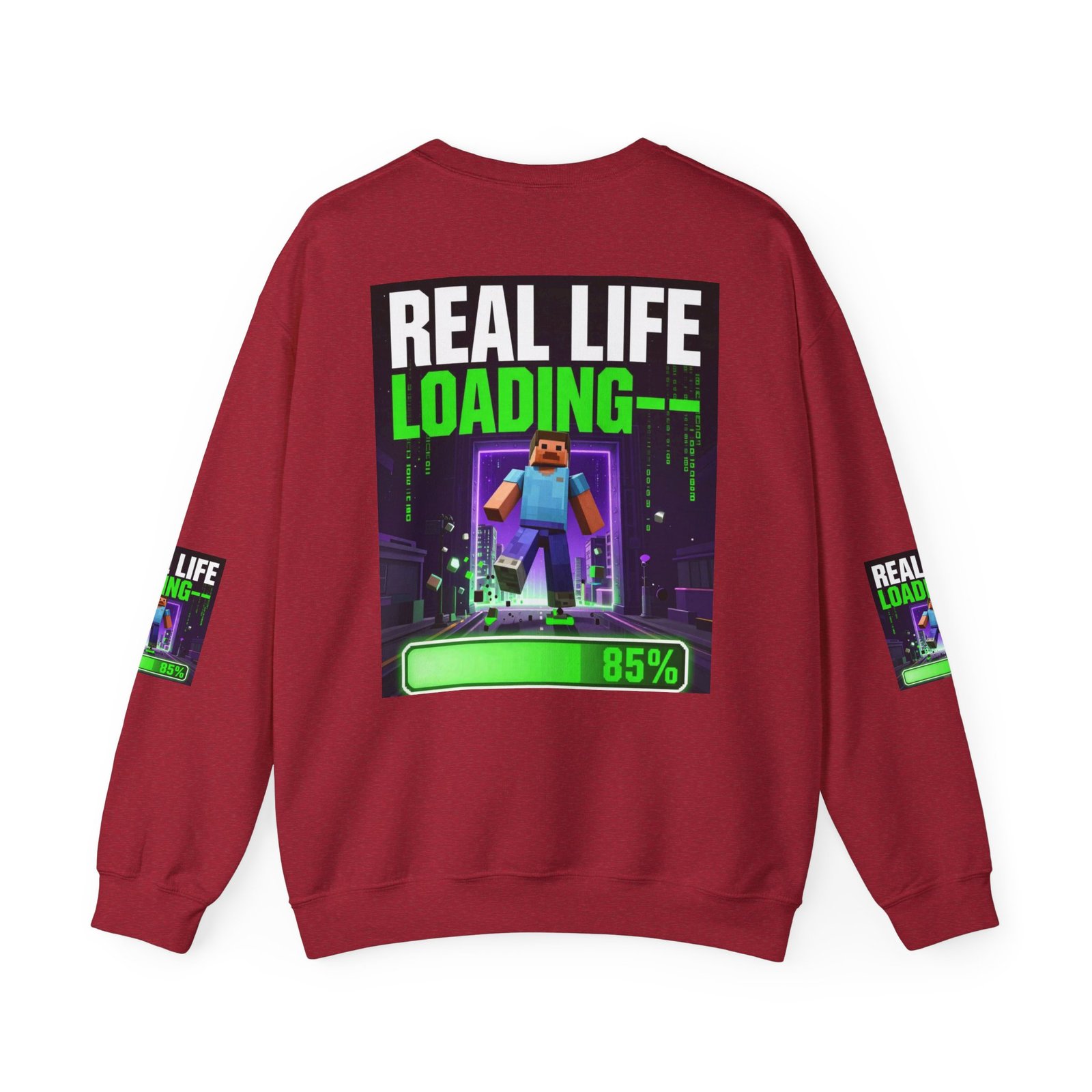 Crewneck Sweatshirt — "Real Life Loading 85%" Gamer Graphic Pullover - Image 50