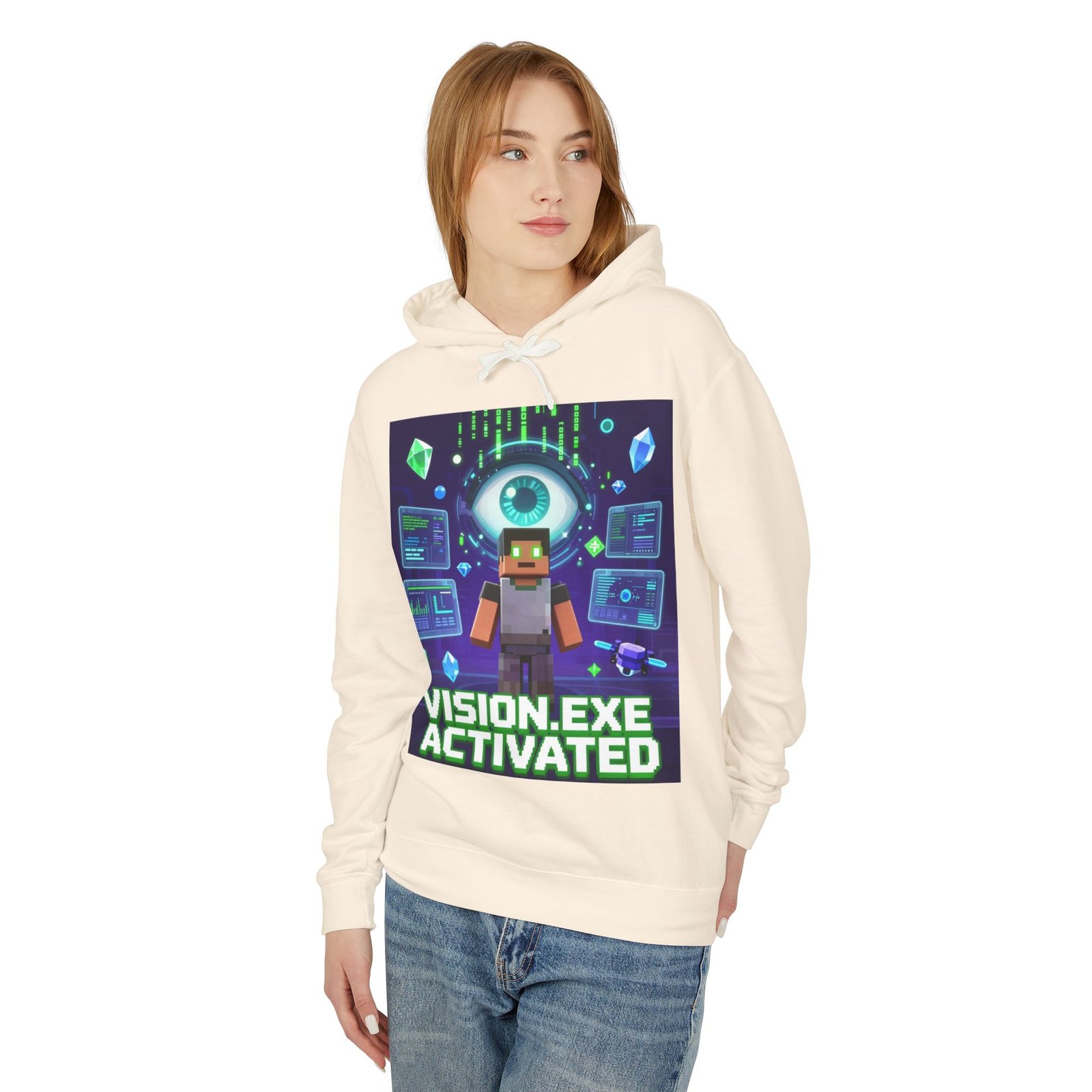Vision.exe Activated Hoodie — Retro Gamer Tech Graphic Sweatshirt - Image 3