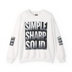 Simple Sharp Solid Crewneck Sweatshirt — Bold Typography Graphic Sweatshirt