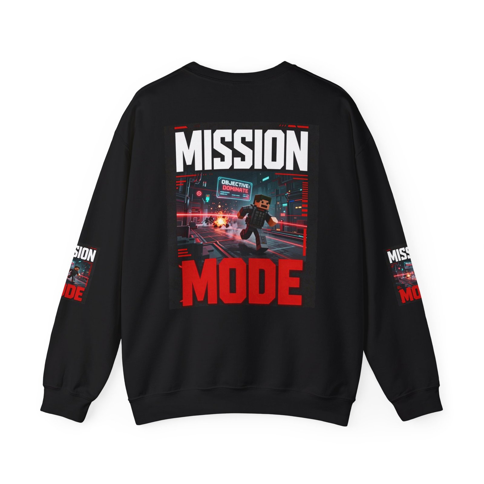 Mission Mode Crewneck Sweatshirt — Gaming Graphic Streetwear - Image 18