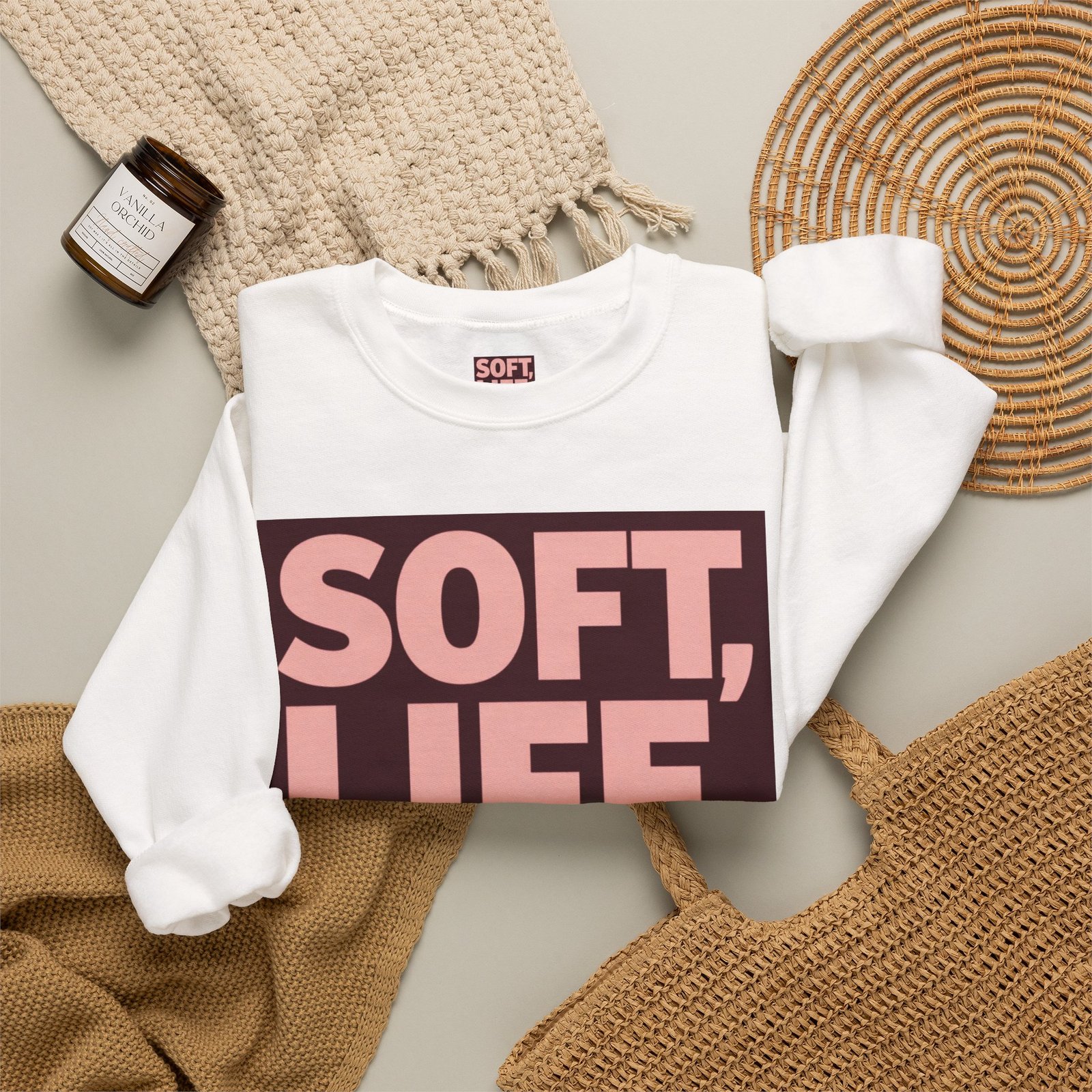Soft Life Strong Mind Sweatshirt — Inspirational Graphic Crewneck - Image 4