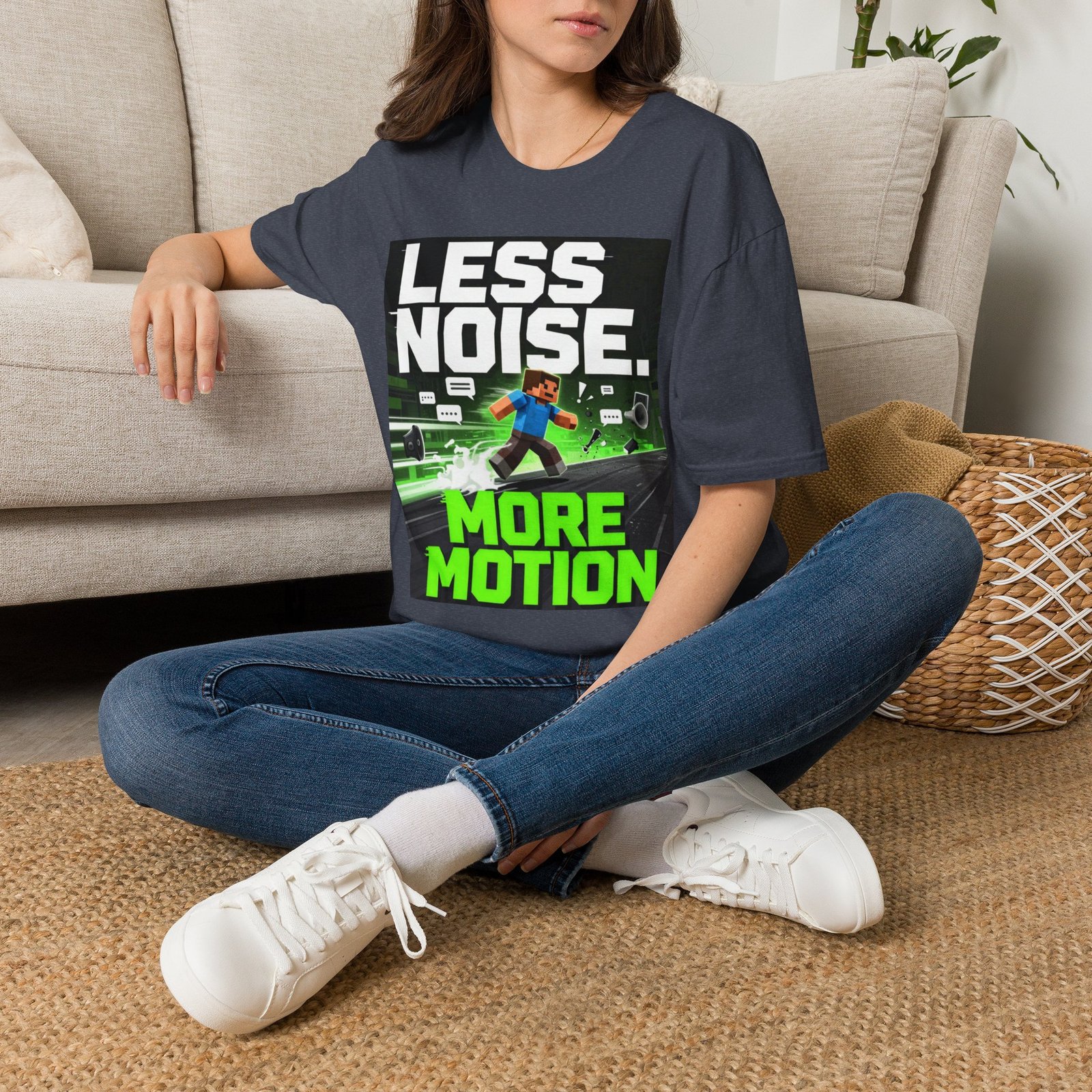 Less Noise More Motion T-Shirt — Gamer Minimalist Graphic Tee - Image 42