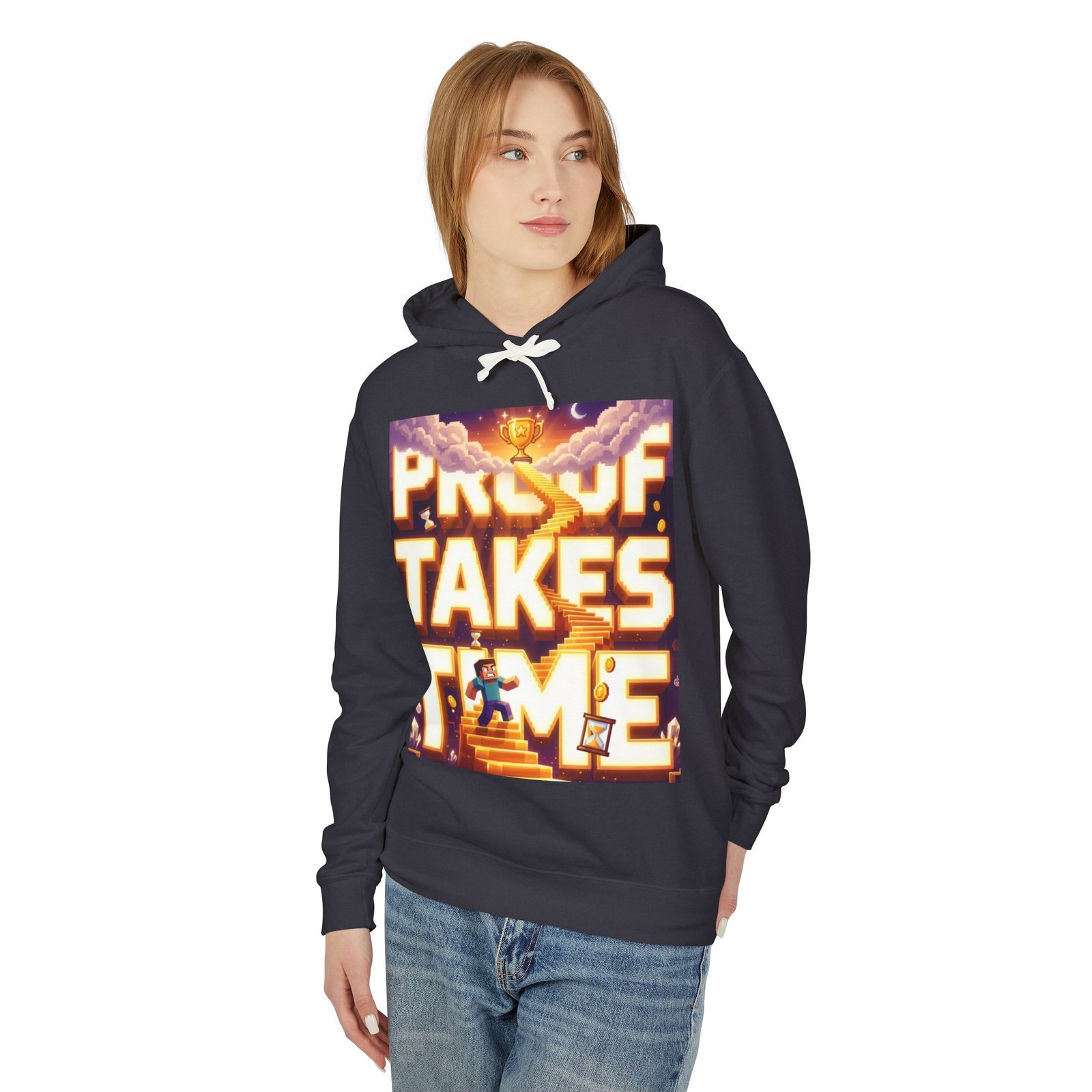 Hoodie — 'Proof Takes Time' Motivational Graphic Hooded Sweatshirt - Image 39