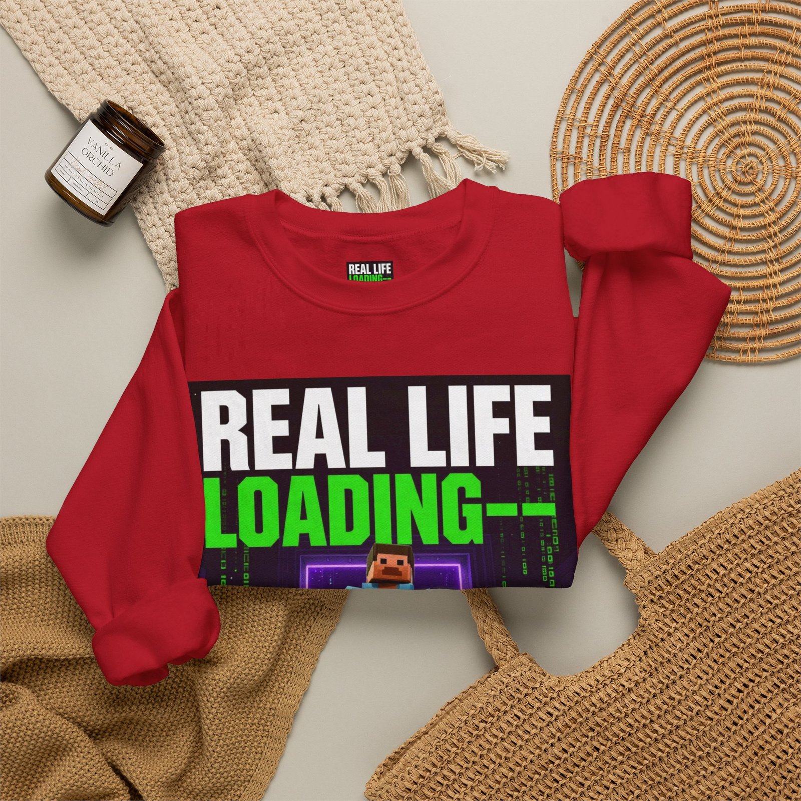 Crewneck Sweatshirt — "Real Life Loading 85%" Gamer Graphic Pullover - Image 56