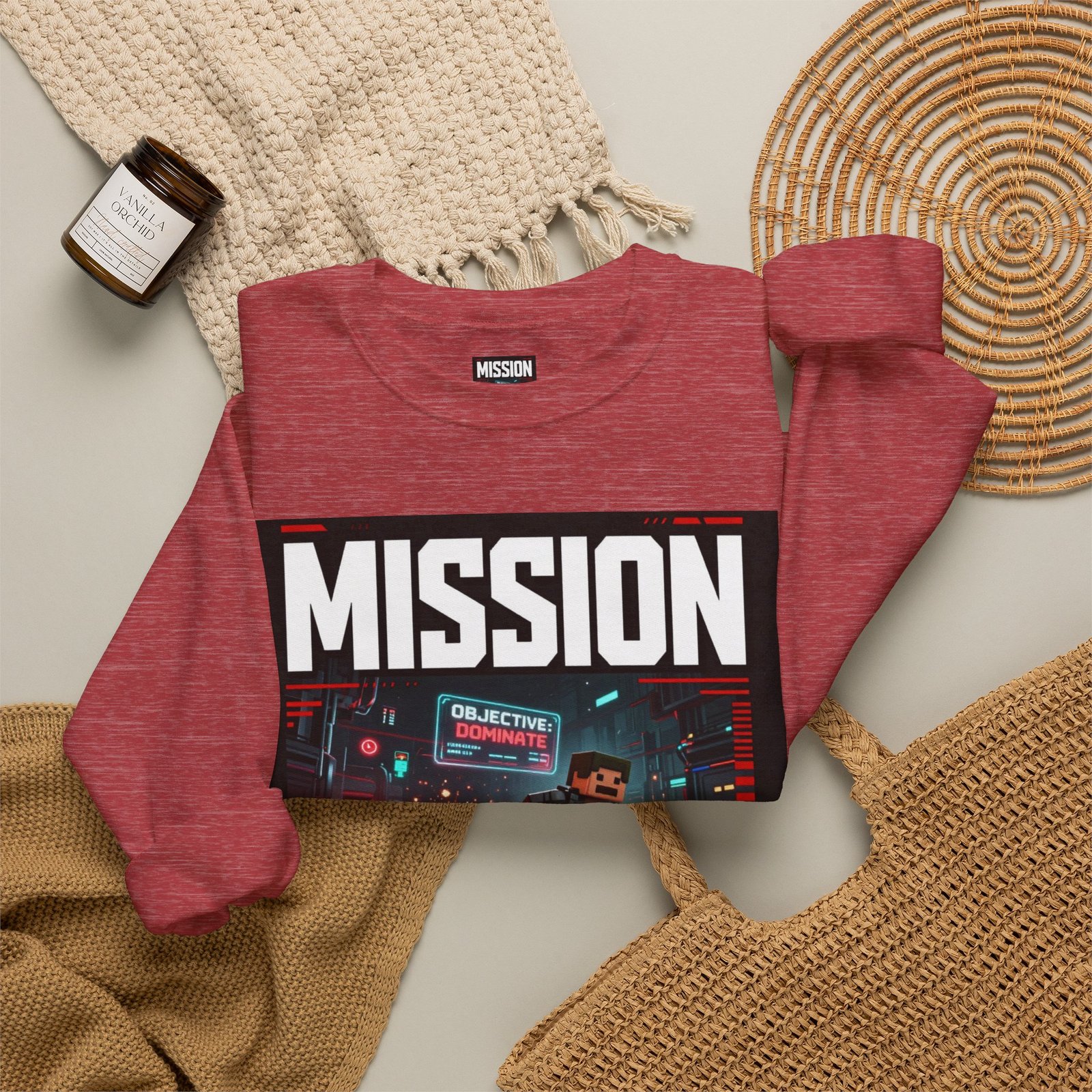 Mission Mode Crewneck Sweatshirt — Gaming Graphic Streetwear - Image 44