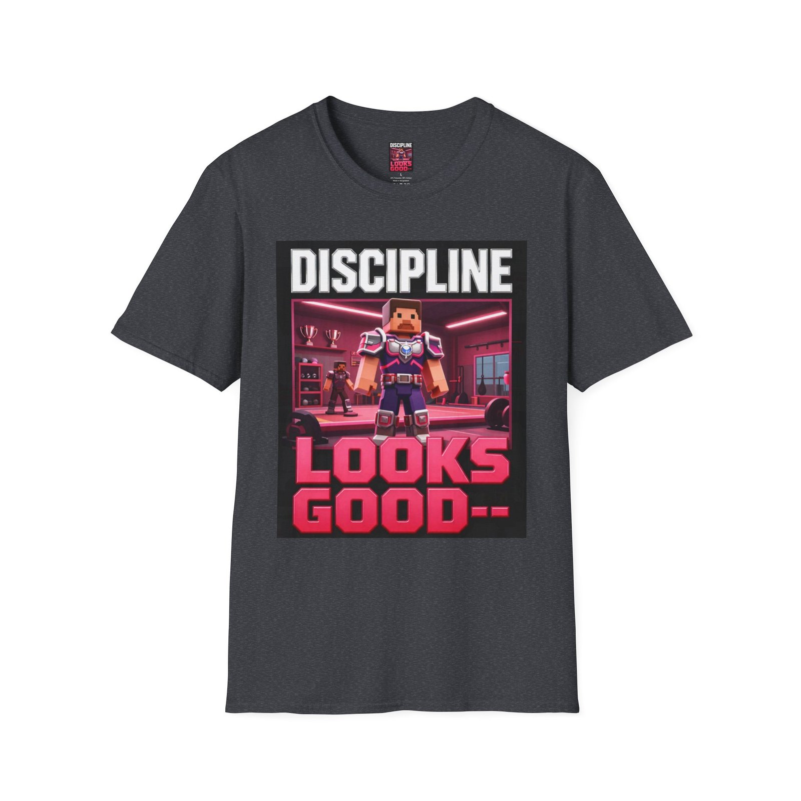 T‑Shirt — 'DISCIPLINE Looks Good' Gamer Pixel Armor Tee - Image 39