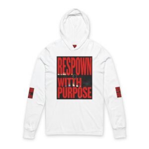Long Sleeve Hoodie Tee — "RESP0WN WITH PURPOSE" Bold Red Graphic