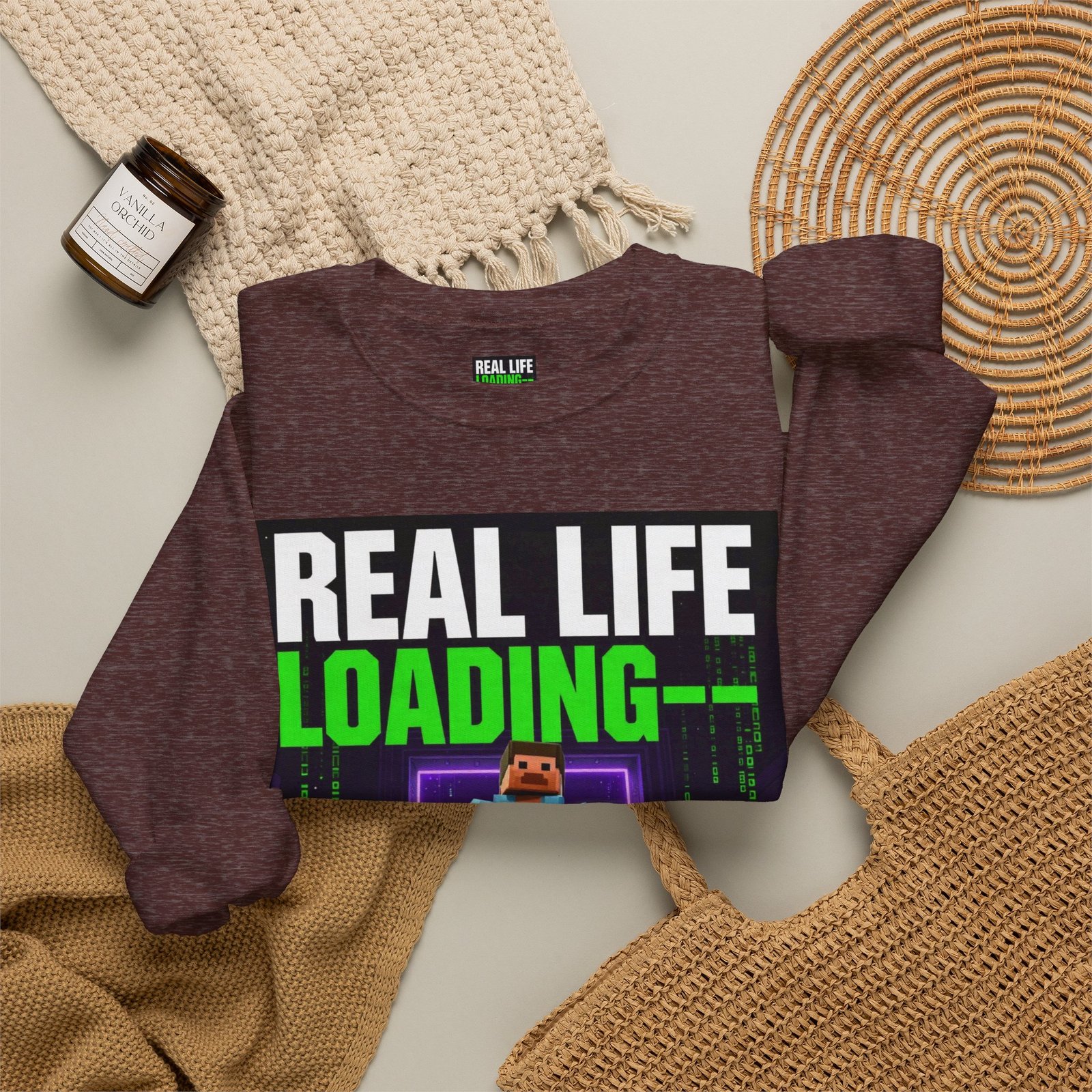 Crewneck Sweatshirt — "Real Life Loading 85%" Gamer Graphic Pullover - Image 16