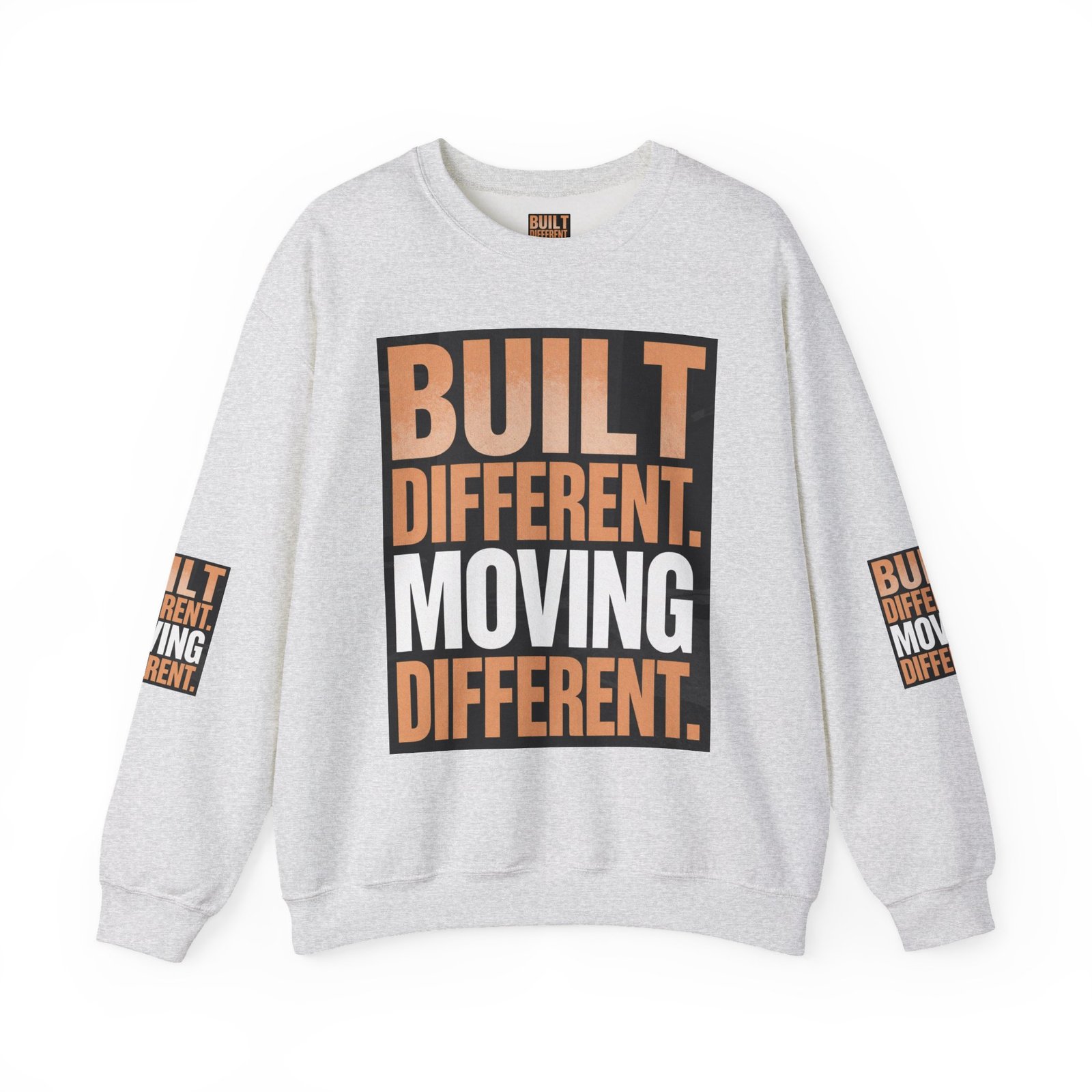 Built Different Crewneck Sweatshirt — "Built Different. Moving Different." Graphic Pullover - Image 5