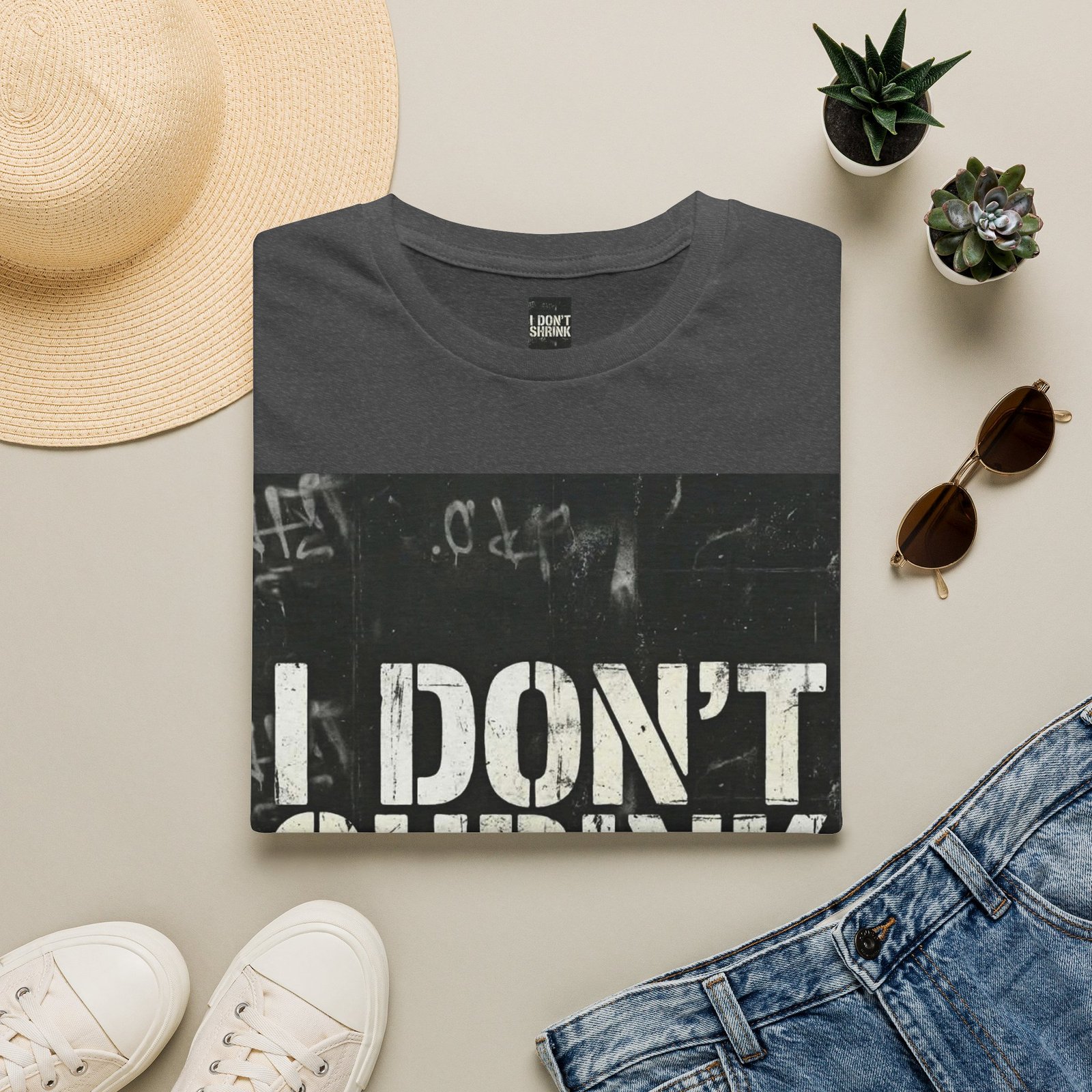 I Don't Shrink T-Shirt — Vintage Stencil Graphic Tee - Image 25