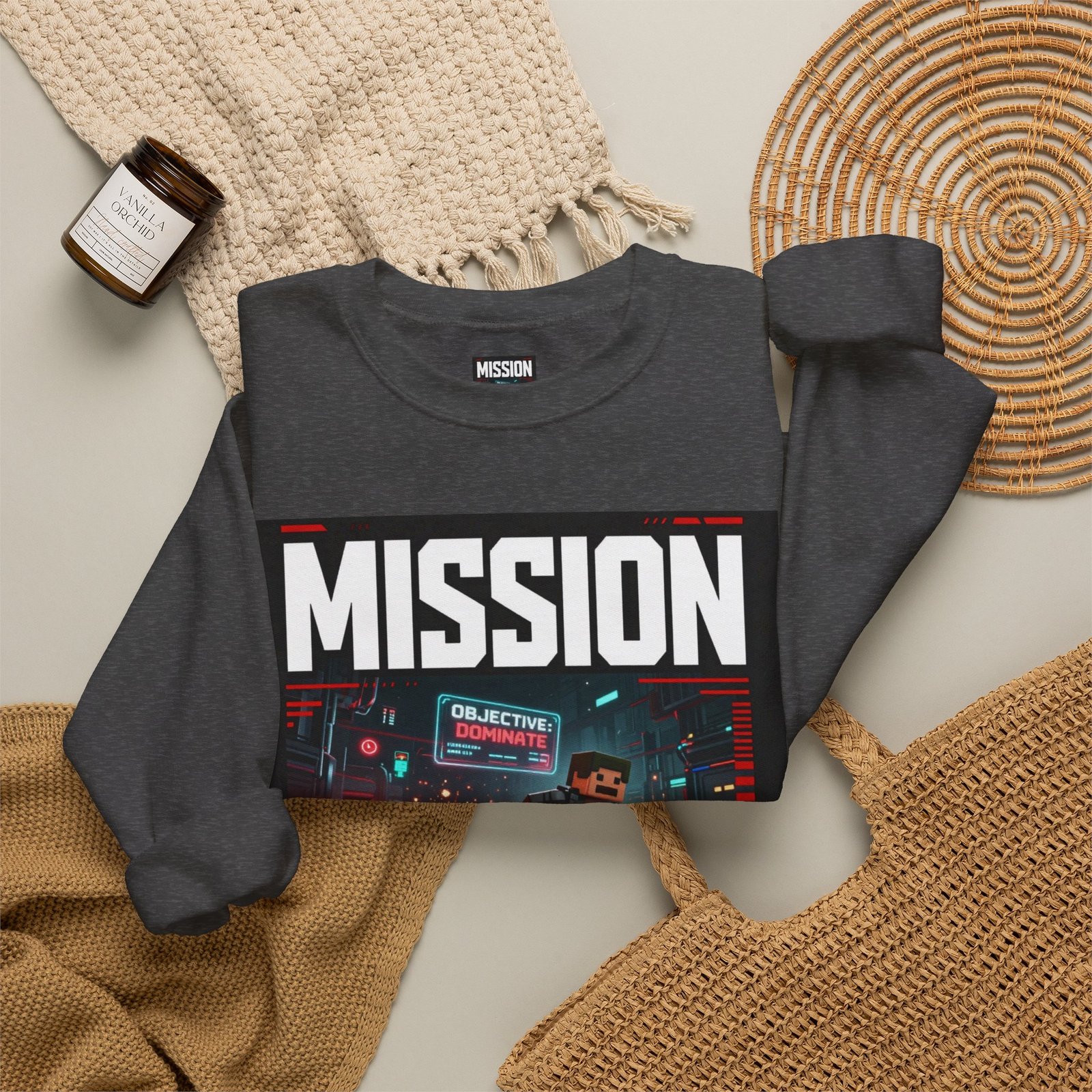 Mission Mode Crewneck Sweatshirt — Gaming Graphic Streetwear - Image 36