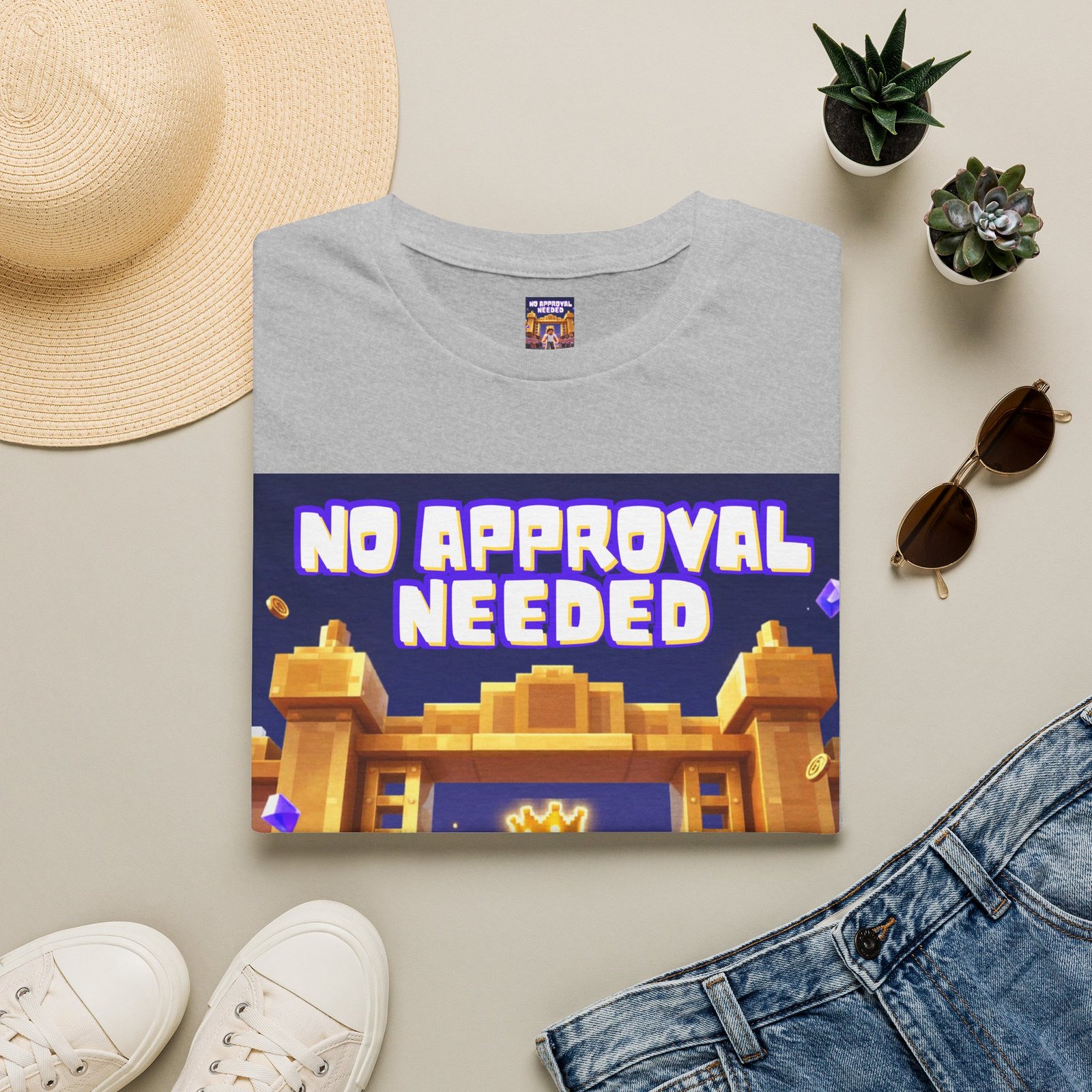 No Approval Needed T‑Shirt — Bold Roblox-style Gamer Tee - Image 13