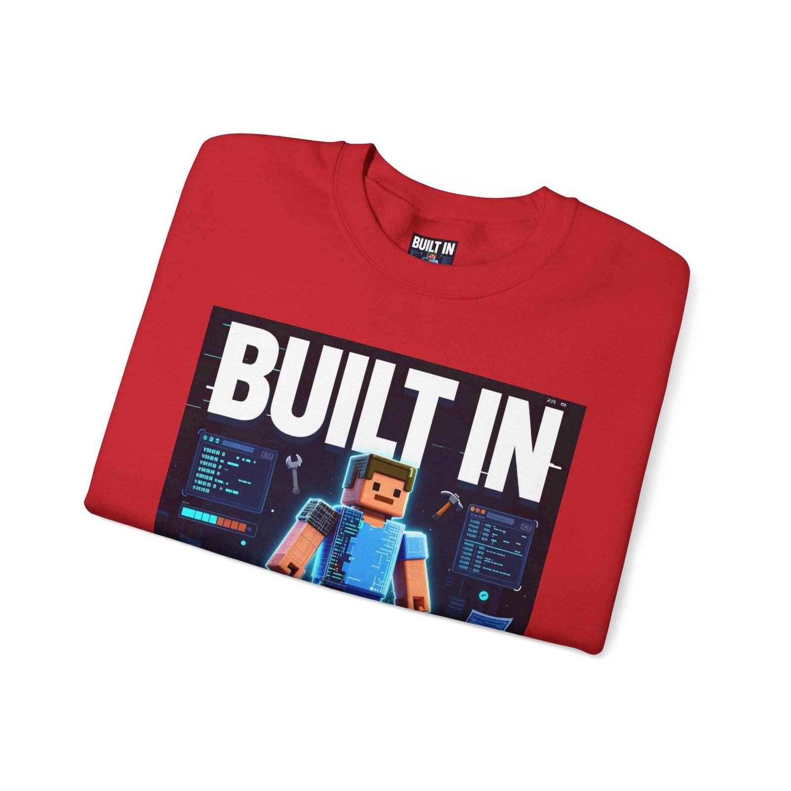 Built In Beta Crewneck Sweatshirt — Gamer Pixel Character Graphic - Image 47