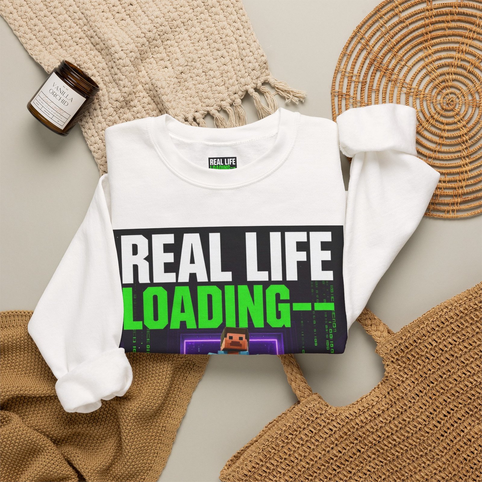 Crewneck Sweatshirt — "Real Life Loading 85%" Gamer Graphic Pullover - Image 4