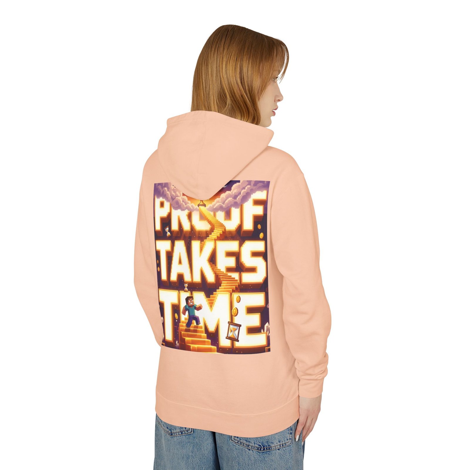 Hoodie — 'Proof Takes Time' Motivational Graphic Hooded Sweatshirt - Image 20