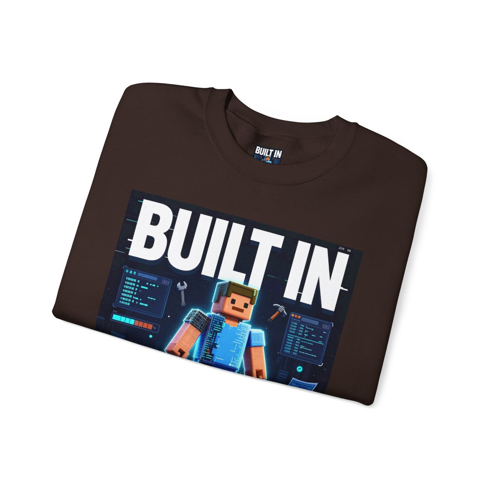 Built In Beta Crewneck Sweatshirt — Gamer Pixel Character Graphic - Image 27