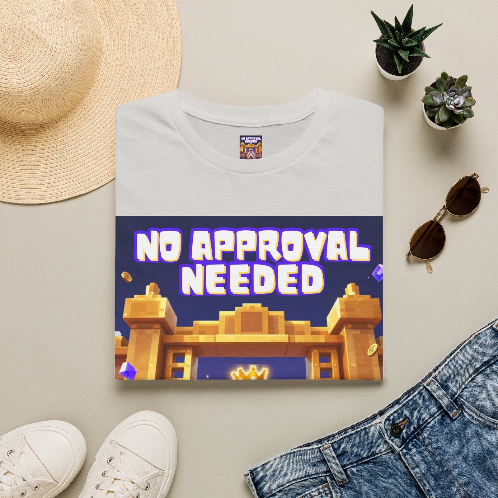 No Approval Needed T‑Shirt — Bold Roblox-style Gamer Tee - Image 9