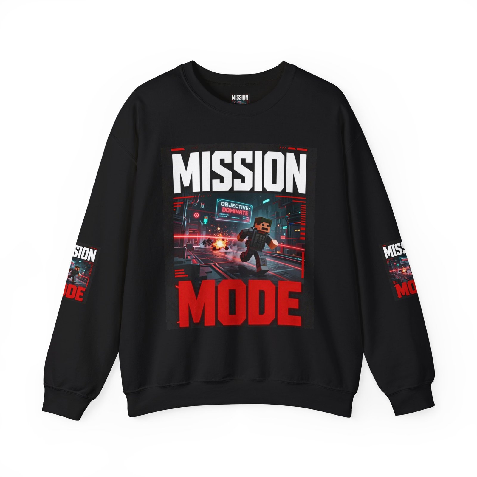 Mission Mode Crewneck Sweatshirt — Gaming Graphic Streetwear - Image 17