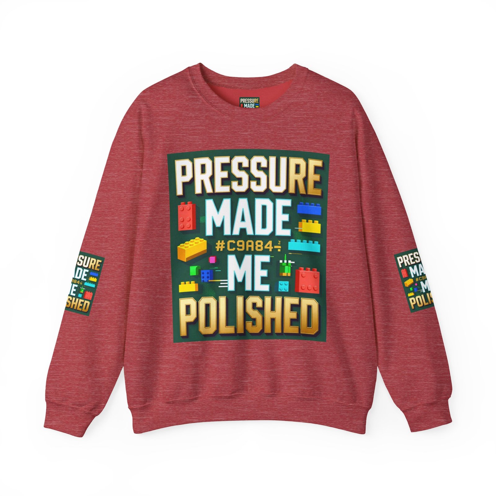 Graphic Sweatshirt — "Pressure Made Me Polished" Building Block Crewneck - Image 41