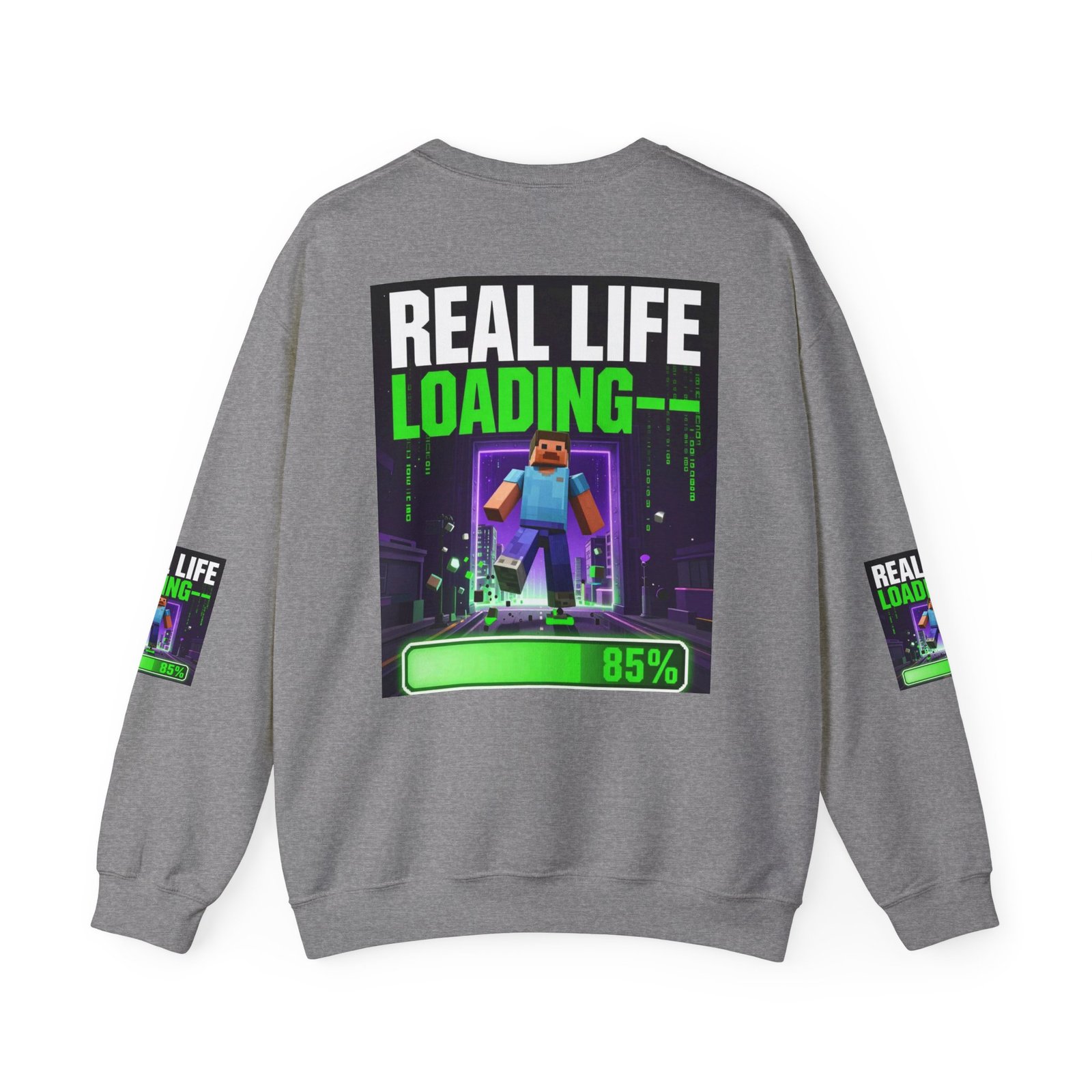 Crewneck Sweatshirt — "Real Life Loading 85%" Gamer Graphic Pullover - Image 30