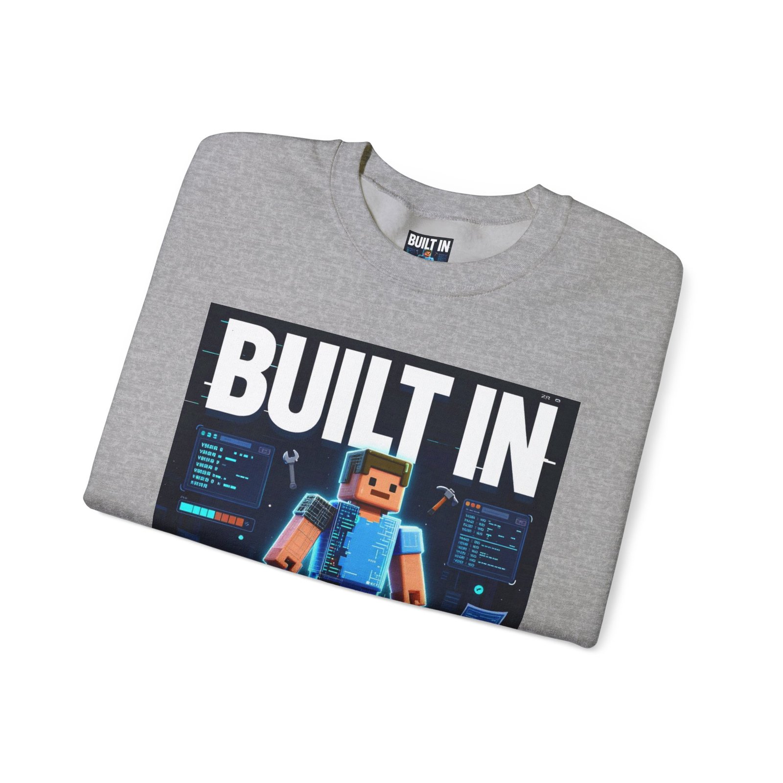 Built In Beta Crewneck Sweatshirt — Gamer Pixel Character Graphic - Image 23
