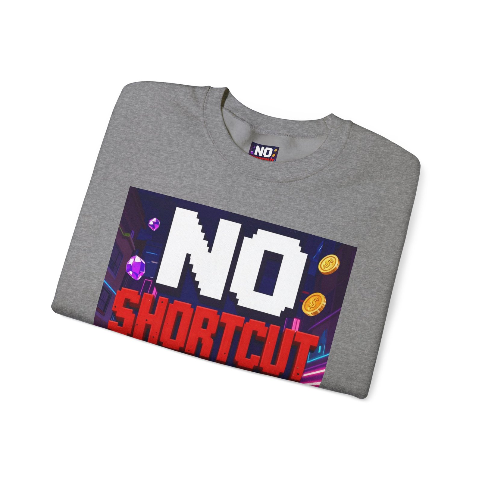 Crewneck Sweatshirt — "NO Shortcut Energy" Retro Gamer Graphic - Image 31