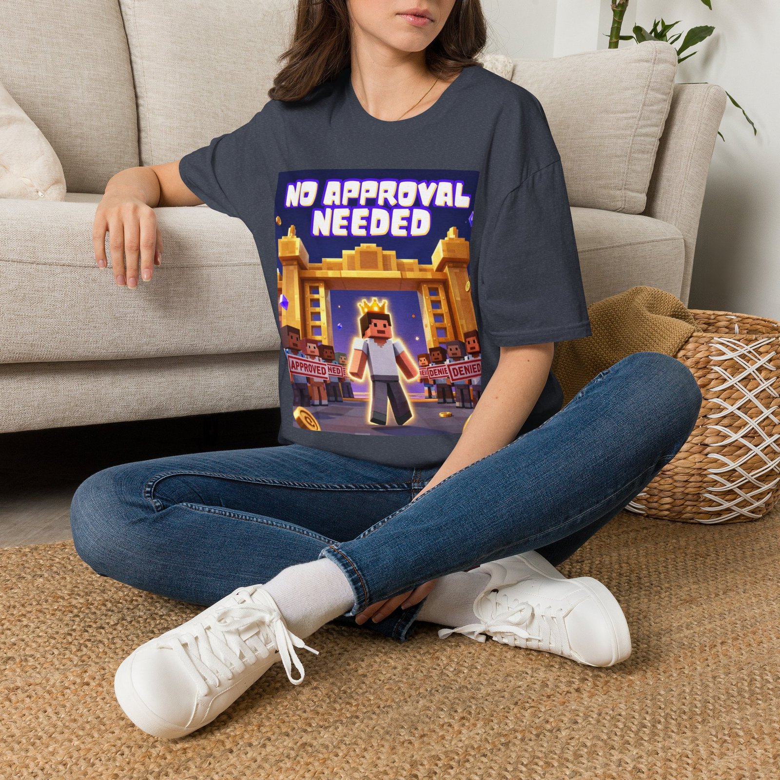 No Approval Needed T‑Shirt — Bold Roblox-style Gamer Tee - Image 42