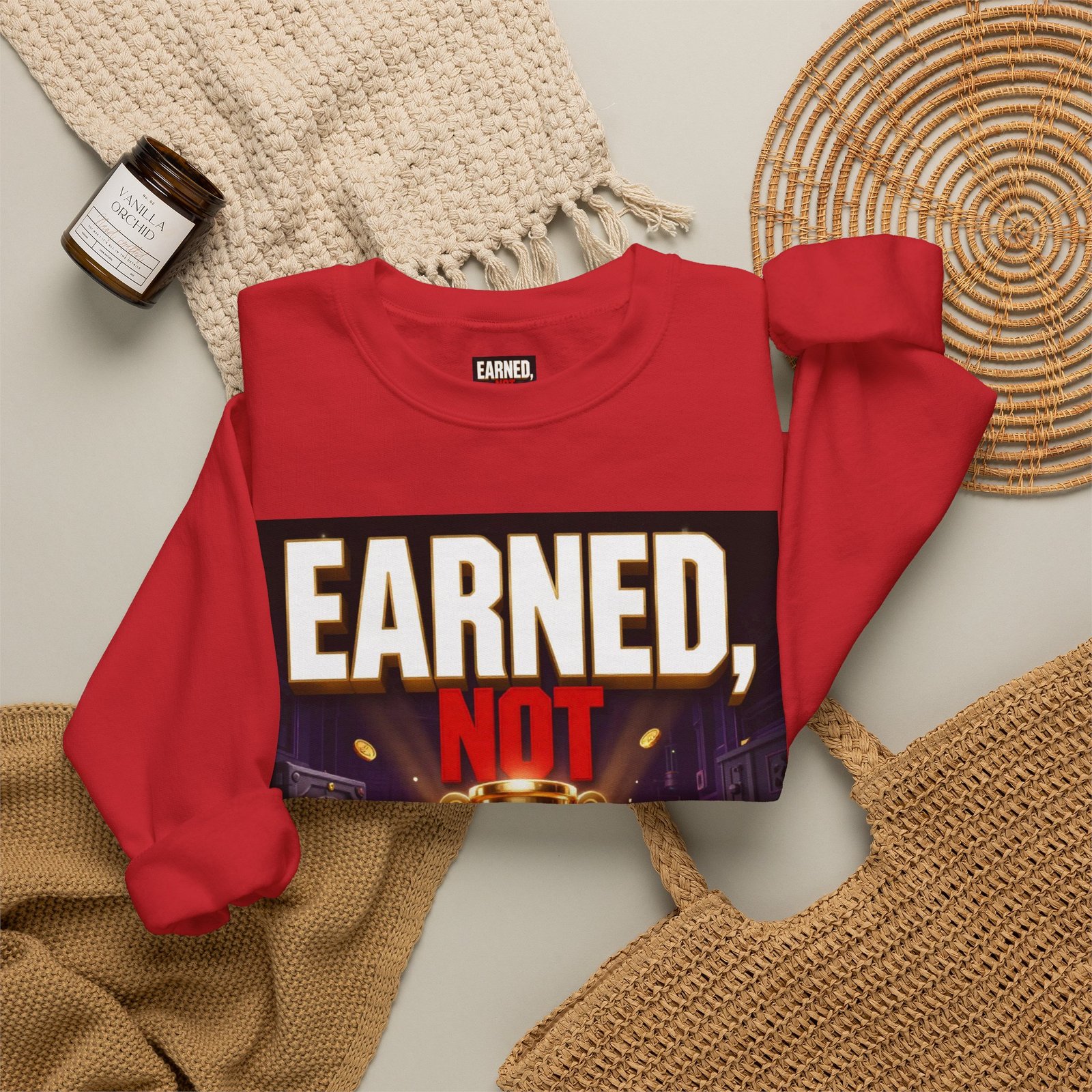 Crewneck Sweatshirt — "Earned, Not Explained" Trophy Graphic - Image 48