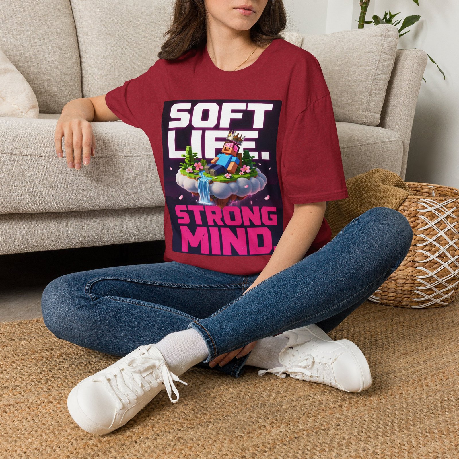 Soft Life Strong Mind T-Shirt — Relaxed Gamer Chill Vibe Tee - Image 46