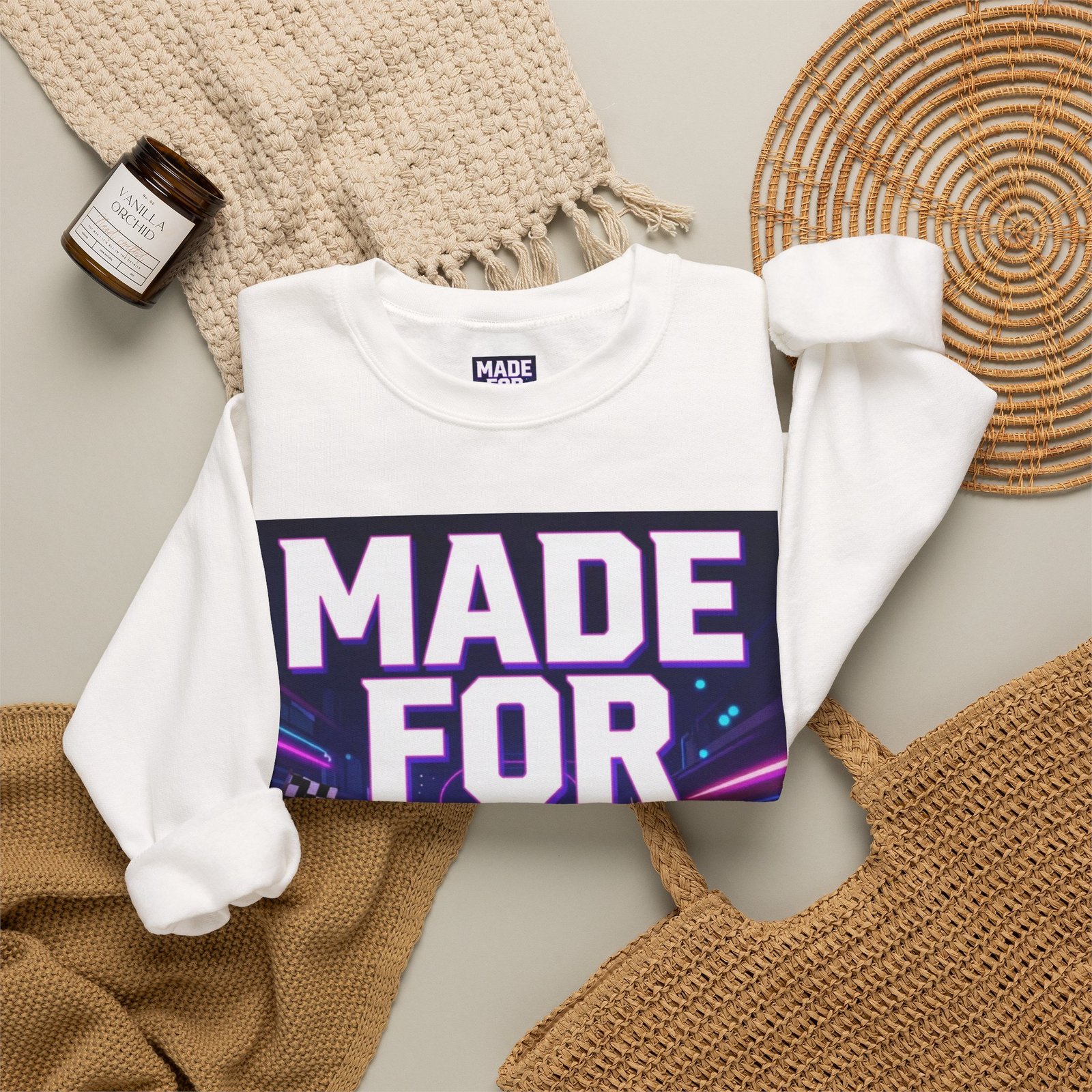 Made For More Sweatshirt — Retro Neon Racing Graphic Crewneck - Image 4