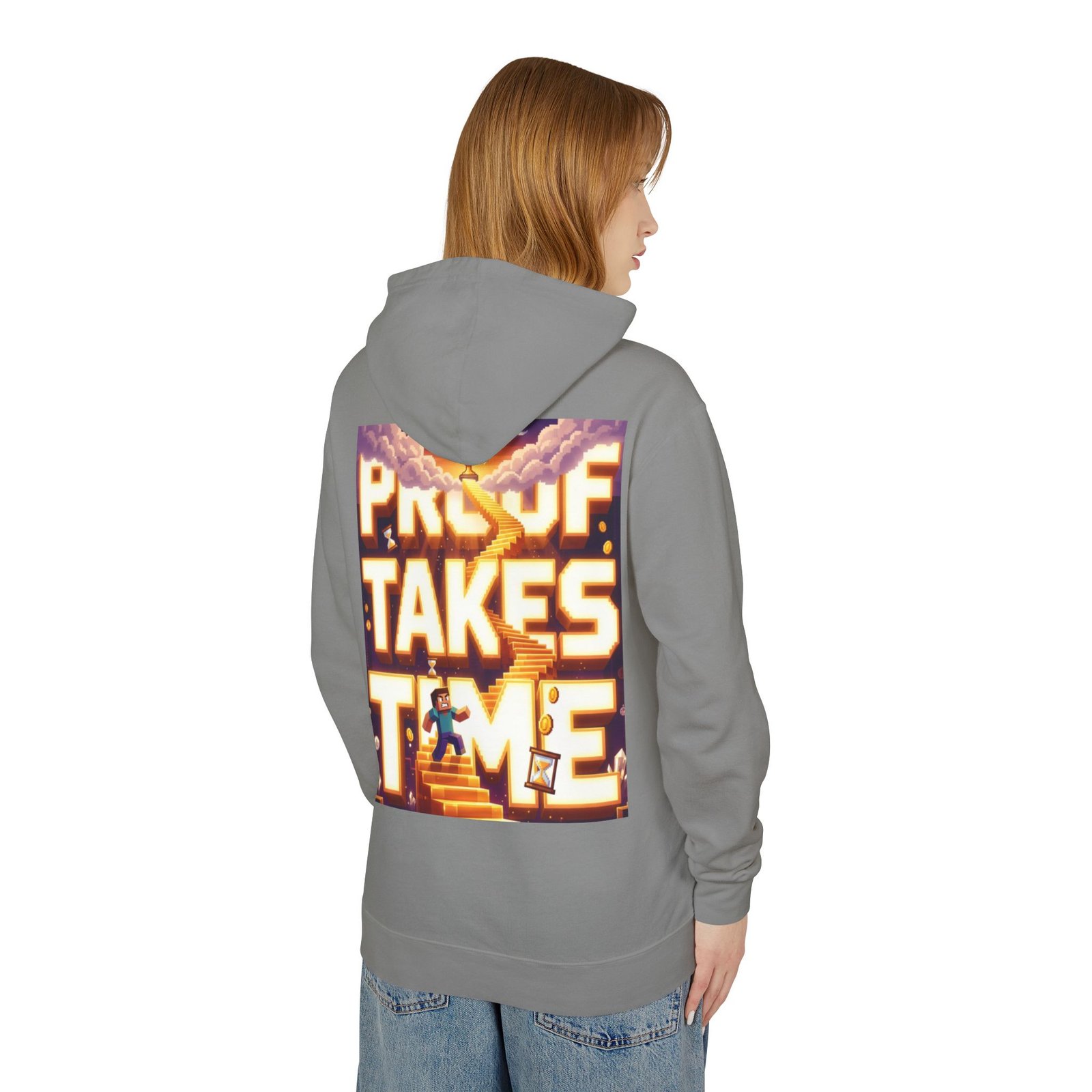 Hoodie — 'Proof Takes Time' Motivational Graphic Hooded Sweatshirt - Image 32