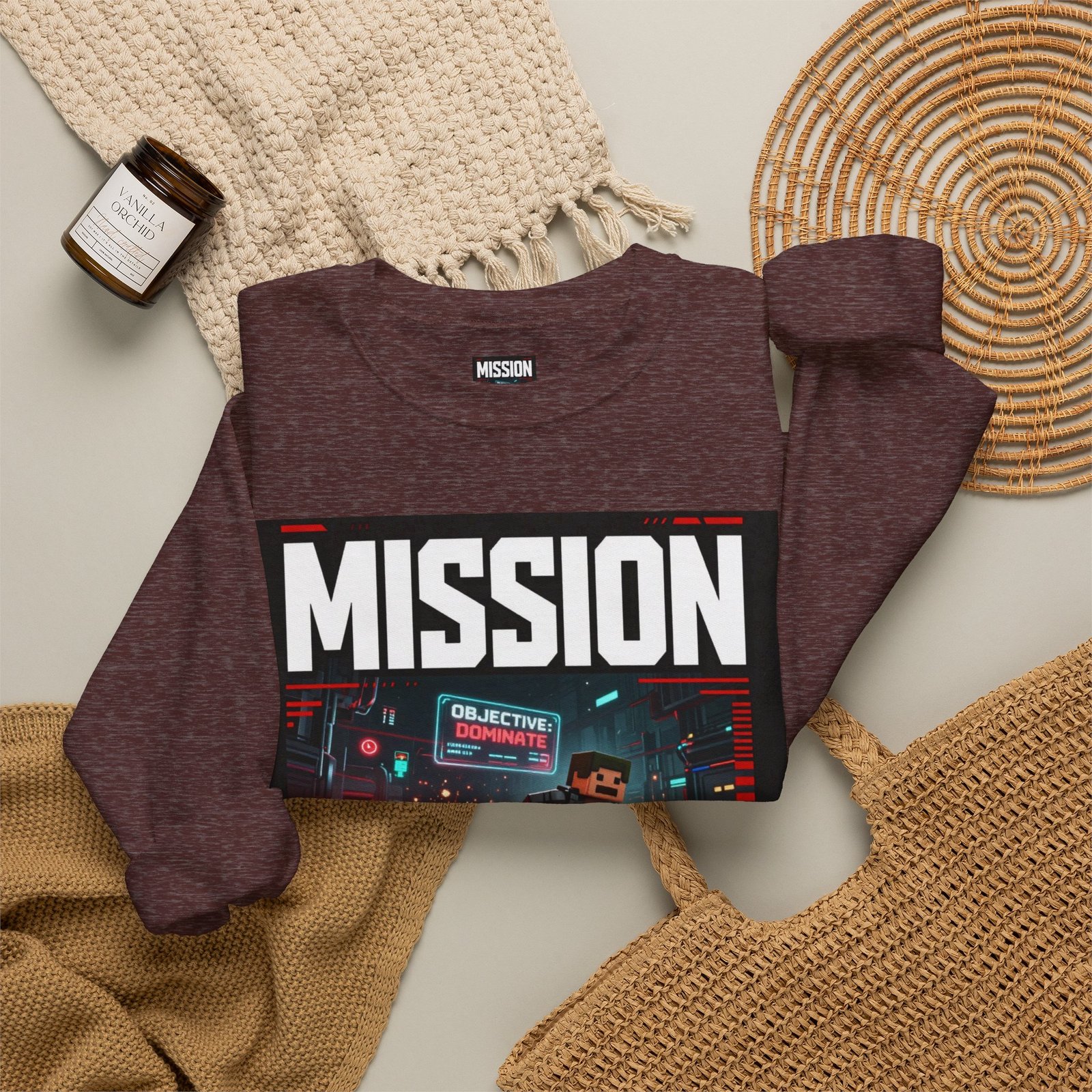 Mission Mode Crewneck Sweatshirt — Gaming Graphic Streetwear - Image 16