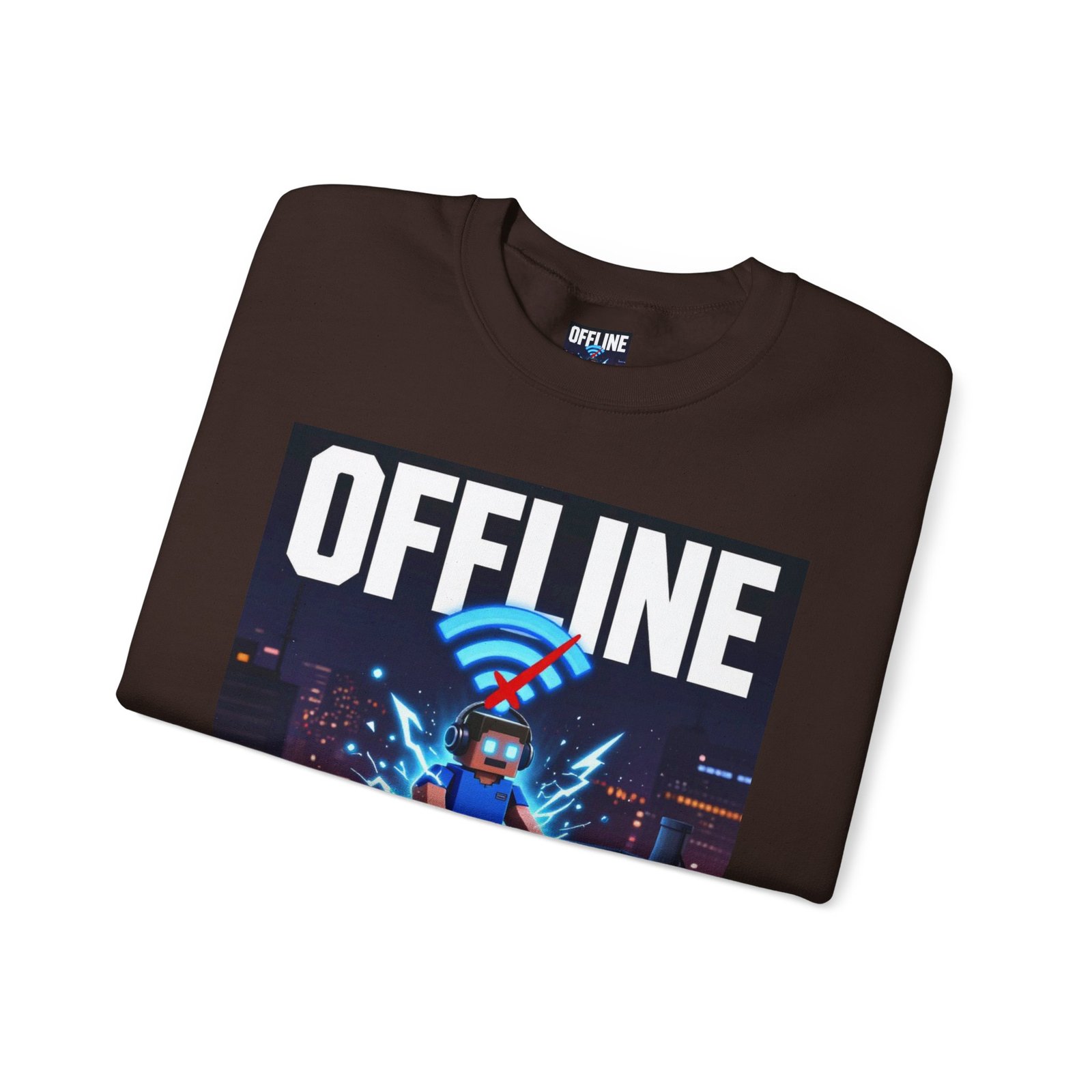Crewneck Sweatshirt — “Offline But Still Charged” Gamer Graphic - Image 27