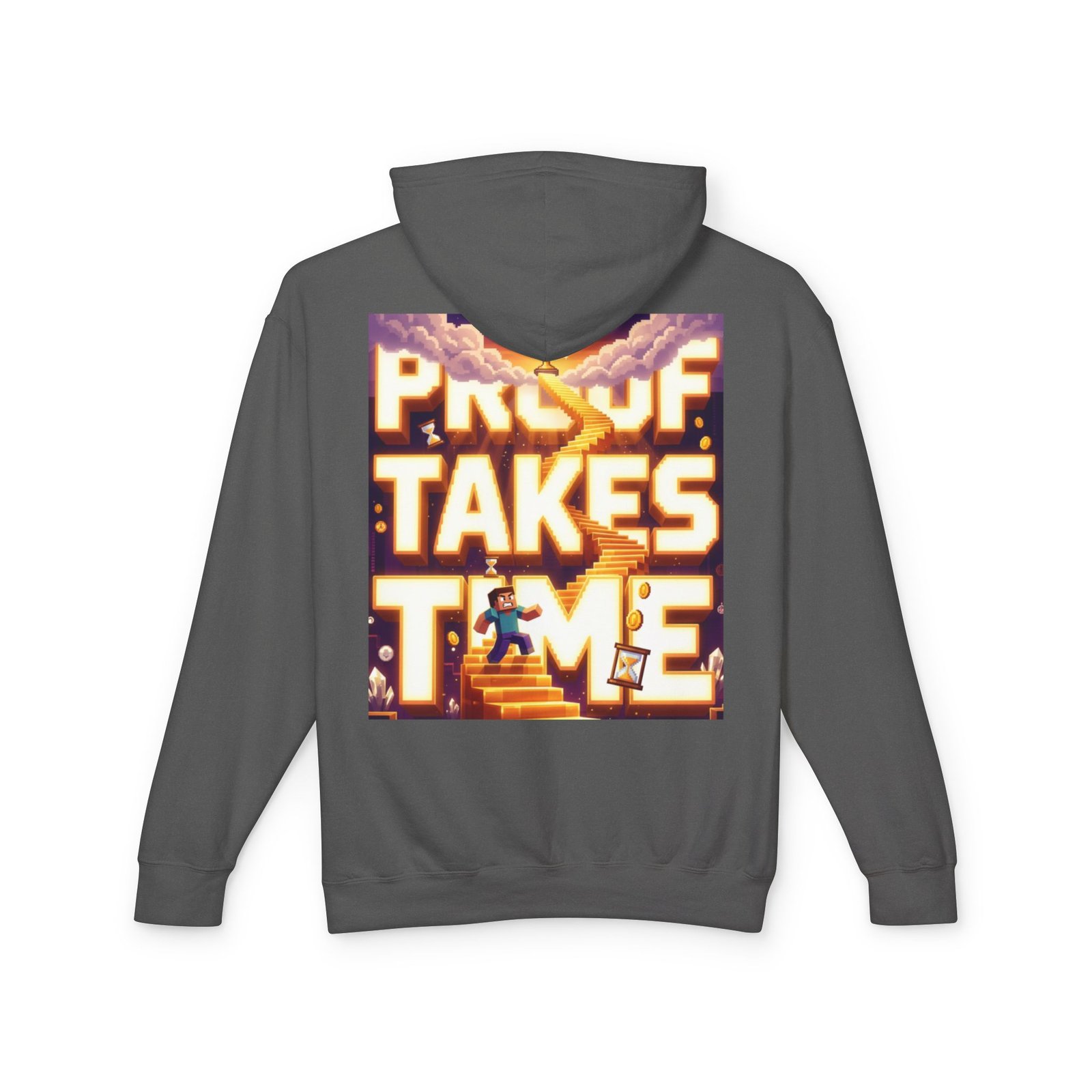 Hoodie — 'Proof Takes Time' Motivational Graphic Hooded Sweatshirt - Image 22
