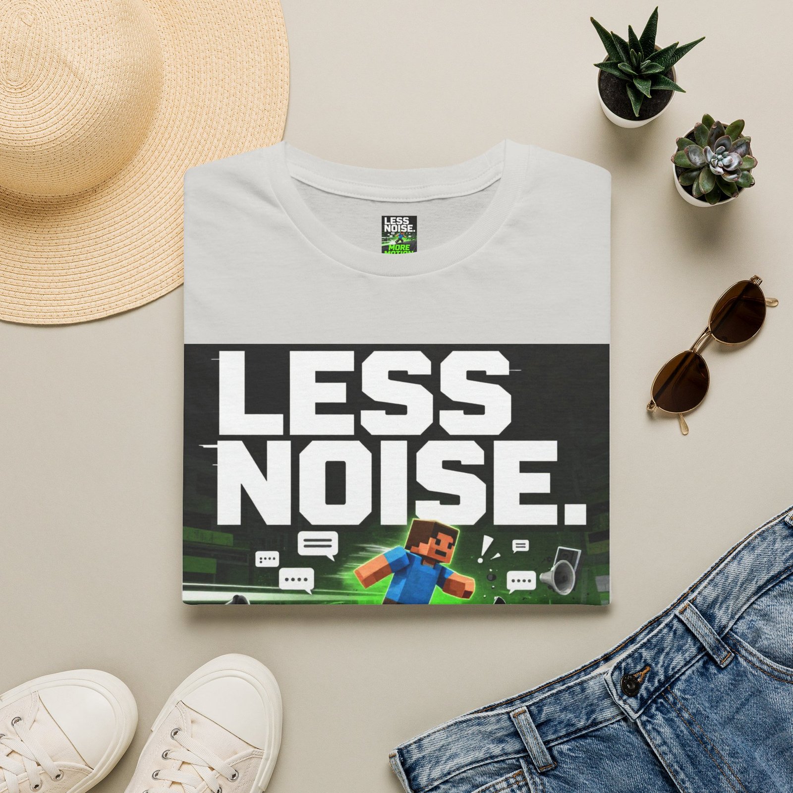 Less Noise More Motion T-Shirt — Gamer Minimalist Graphic Tee - Image 9
