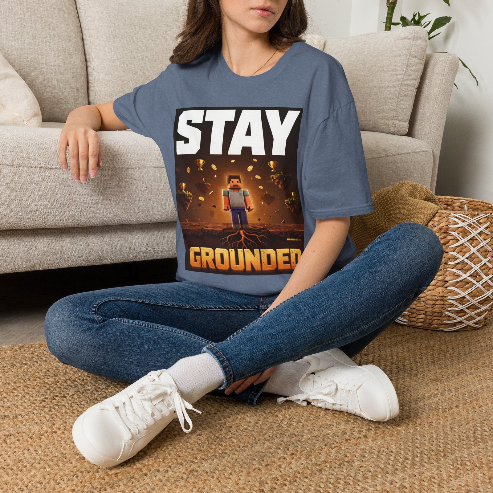Stay Grounded T-Shirt — Minecraft-Inspired 'STAY GROUNDED' Gaming Tee - Image 30