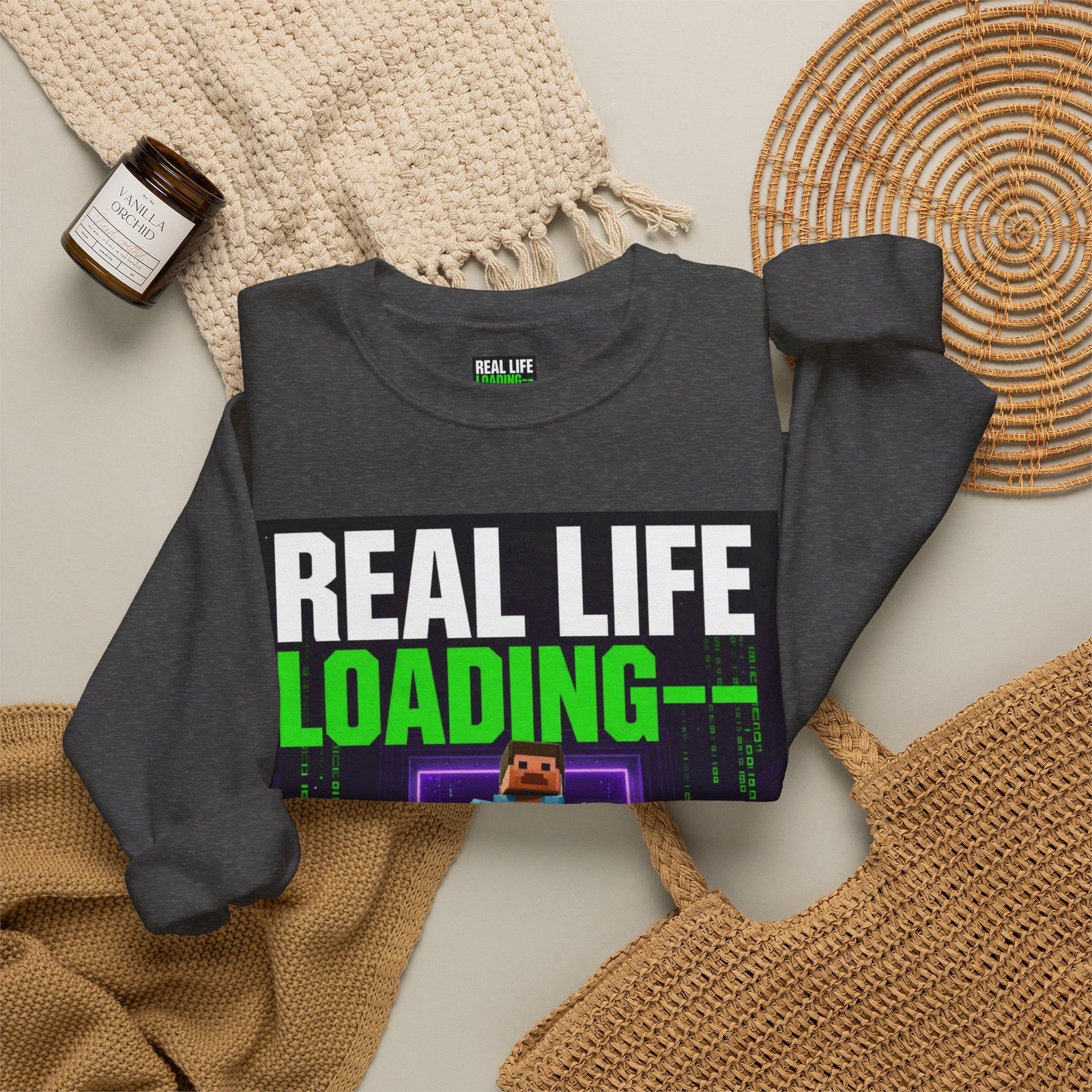 Crewneck Sweatshirt — "Real Life Loading 85%" Gamer Graphic Pullover - Image 36