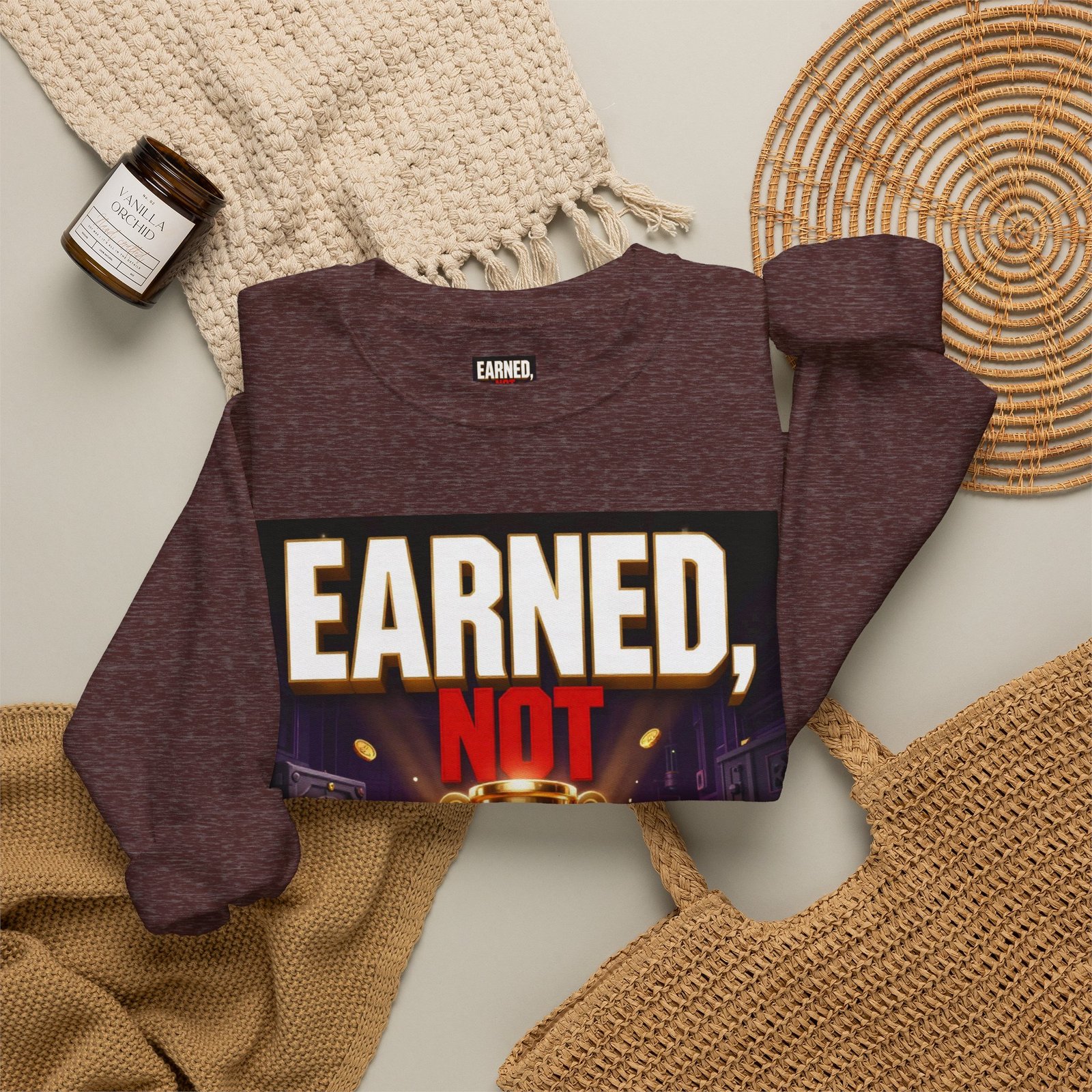 Crewneck Sweatshirt — "Earned, Not Explained" Trophy Graphic - Image 16
