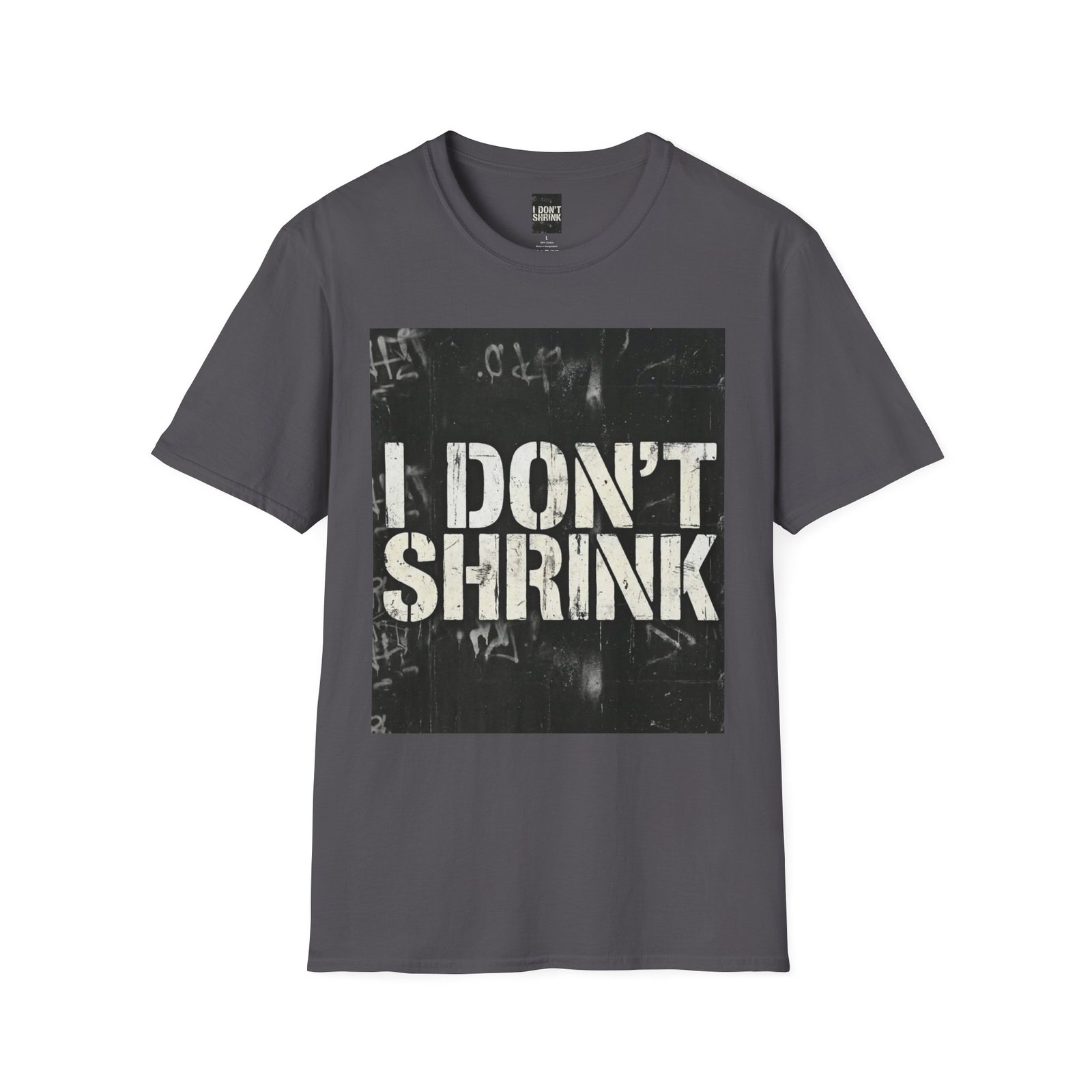 I Don't Shrink T-Shirt — Vintage Stencil Graphic Tee - Image 35